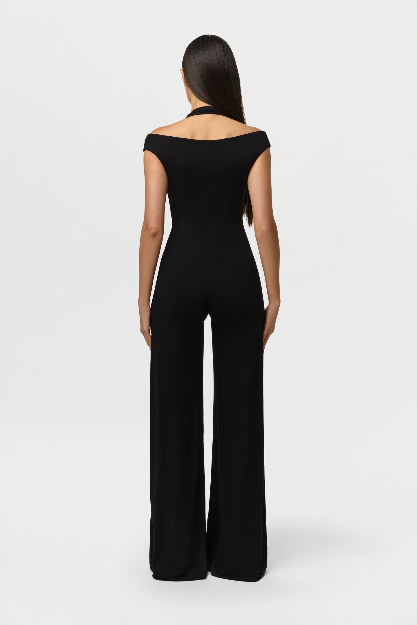 Smooth Off-Shoulder Halter Jumpsuit