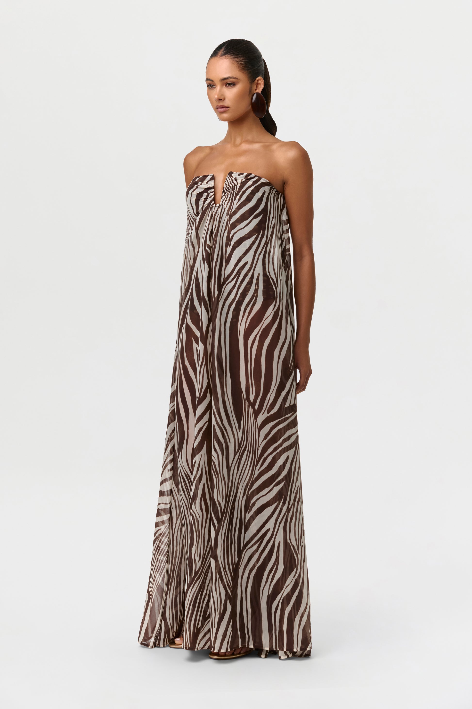 Chiffon Print Wide-Leg Jumpsuit