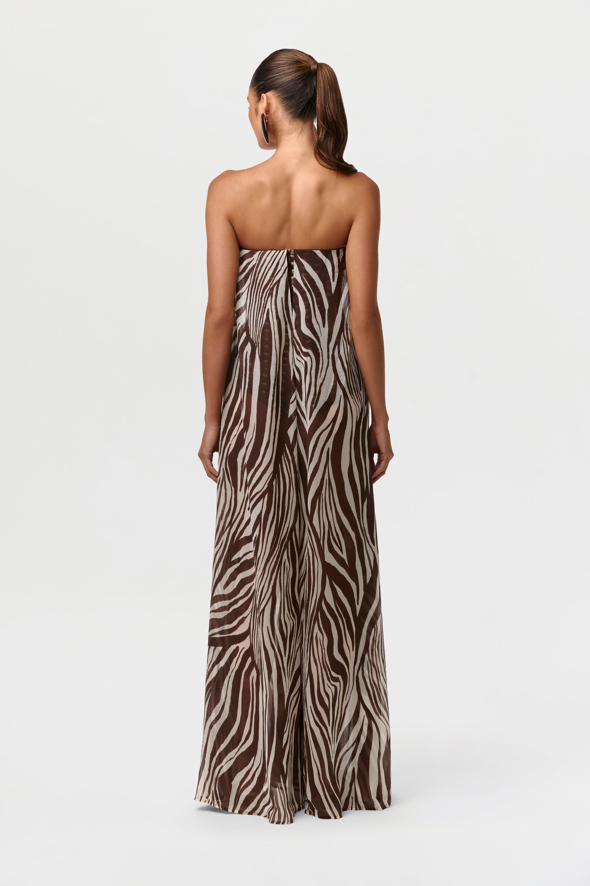 Chiffon Print Wide-Leg Jumpsuit