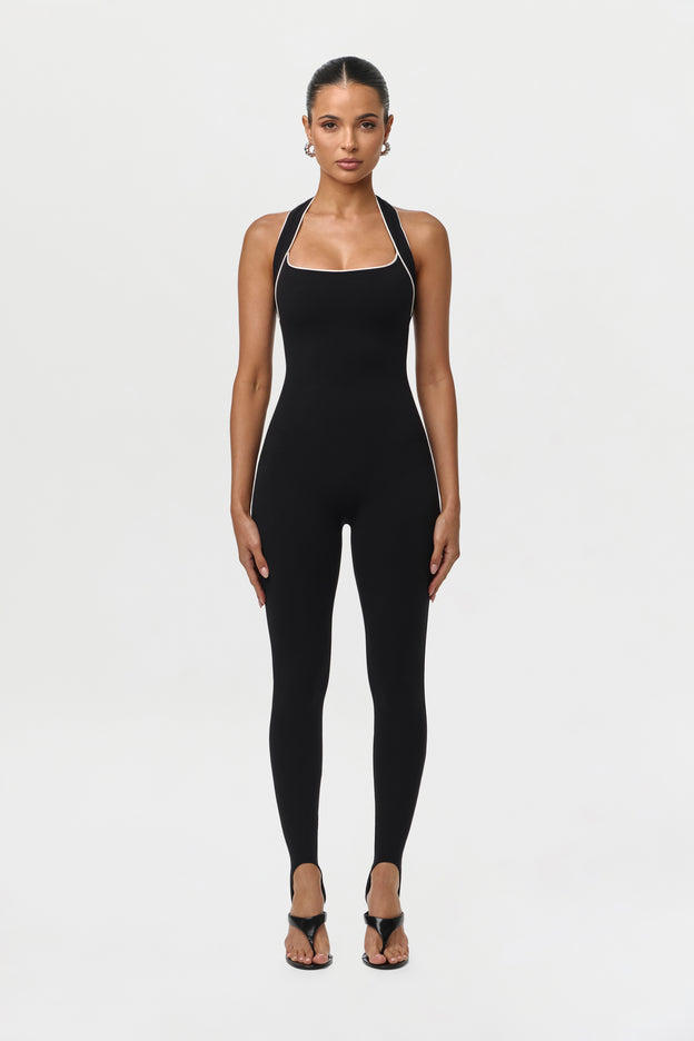 Naked Sculpt Halter Stirrup Jumpsuit
