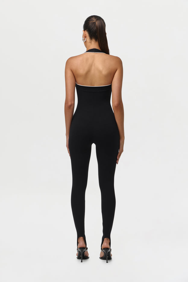 Naked Sculpt Halter Stirrup Jumpsuit