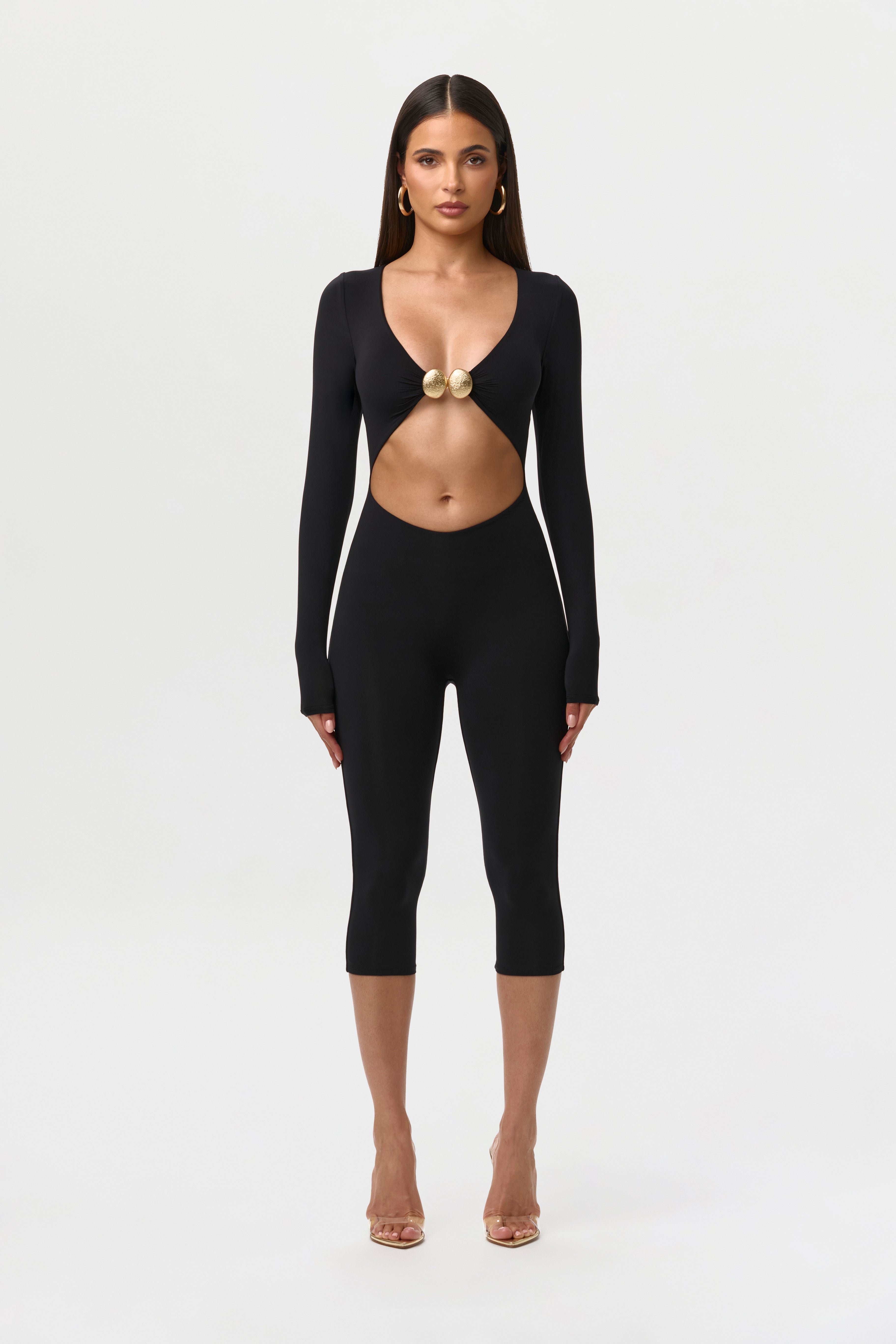 Naked Cutout Capri Jumpsuit