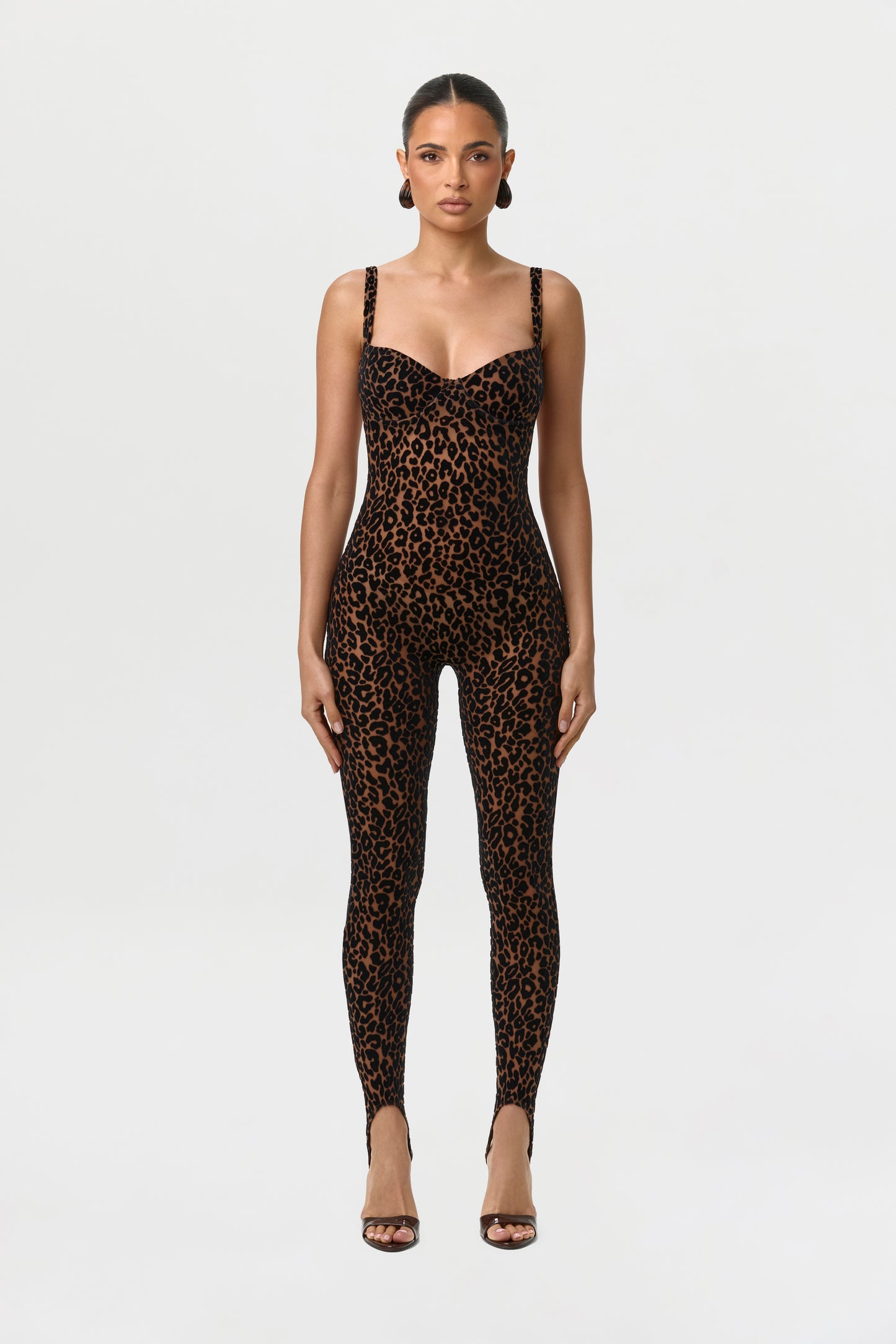 Burnout Print Open Back Jumpsuit Petite