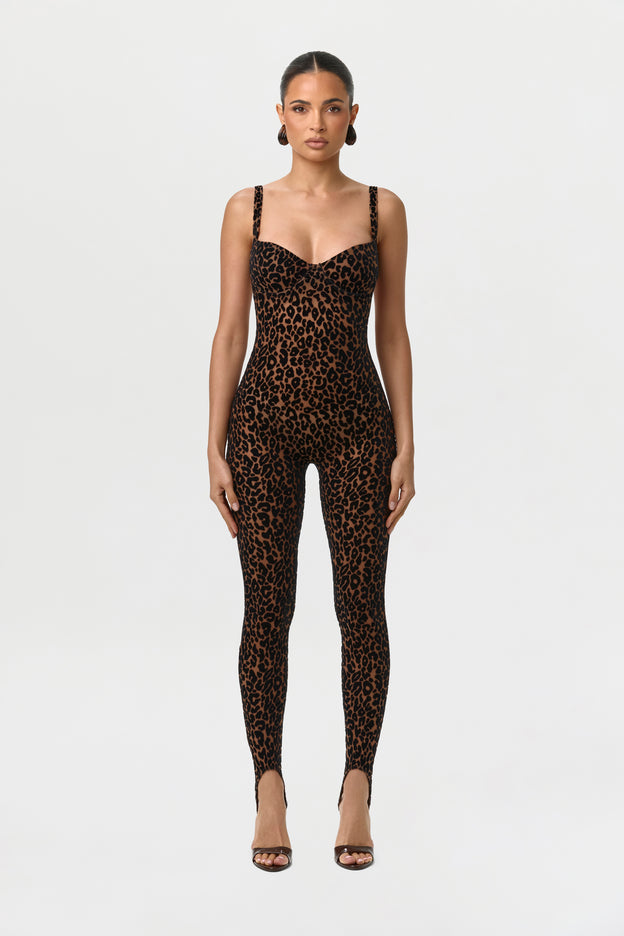 Burnout Print Open Back Jumpsuit