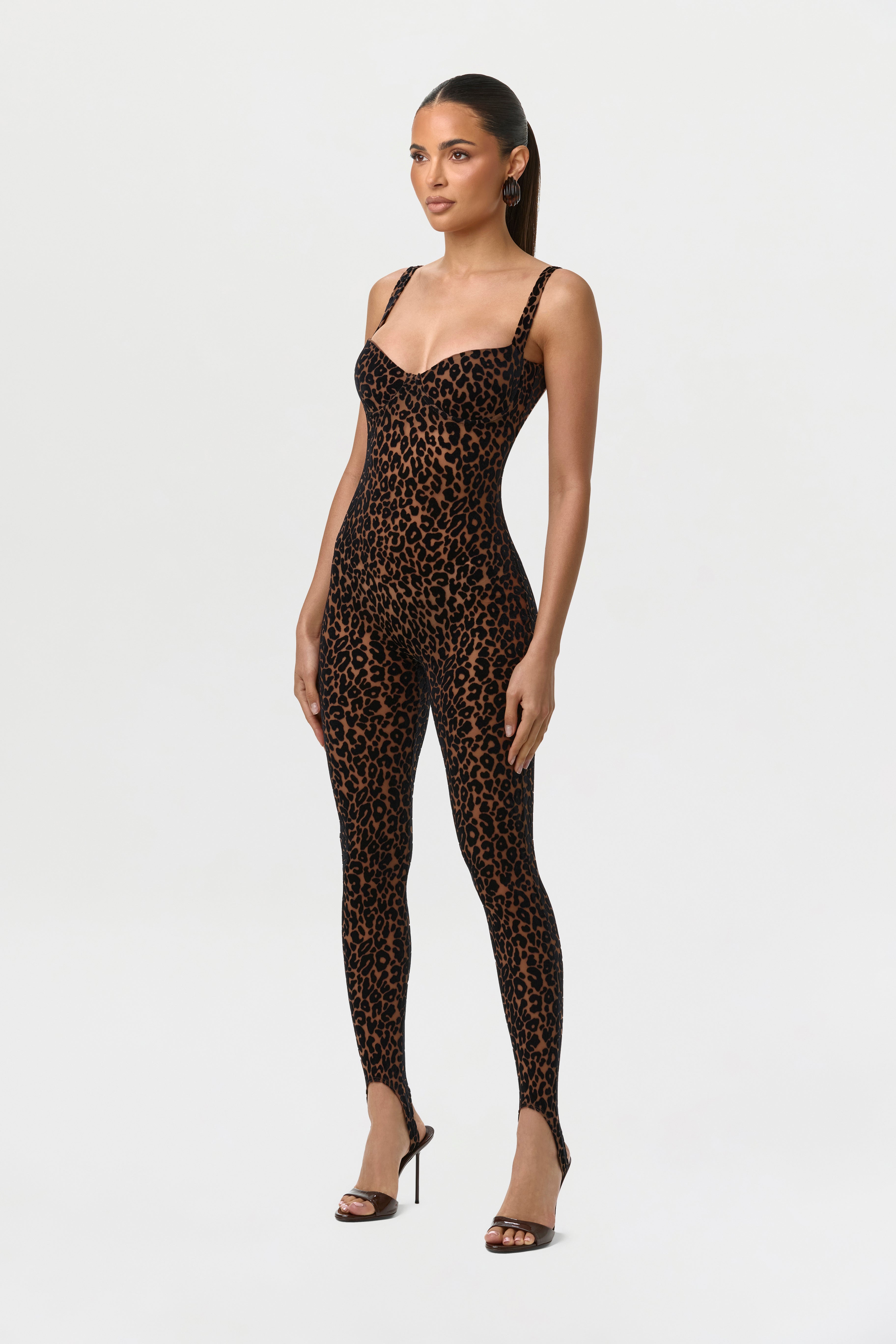 Burnout Print Open Back Jumpsuit