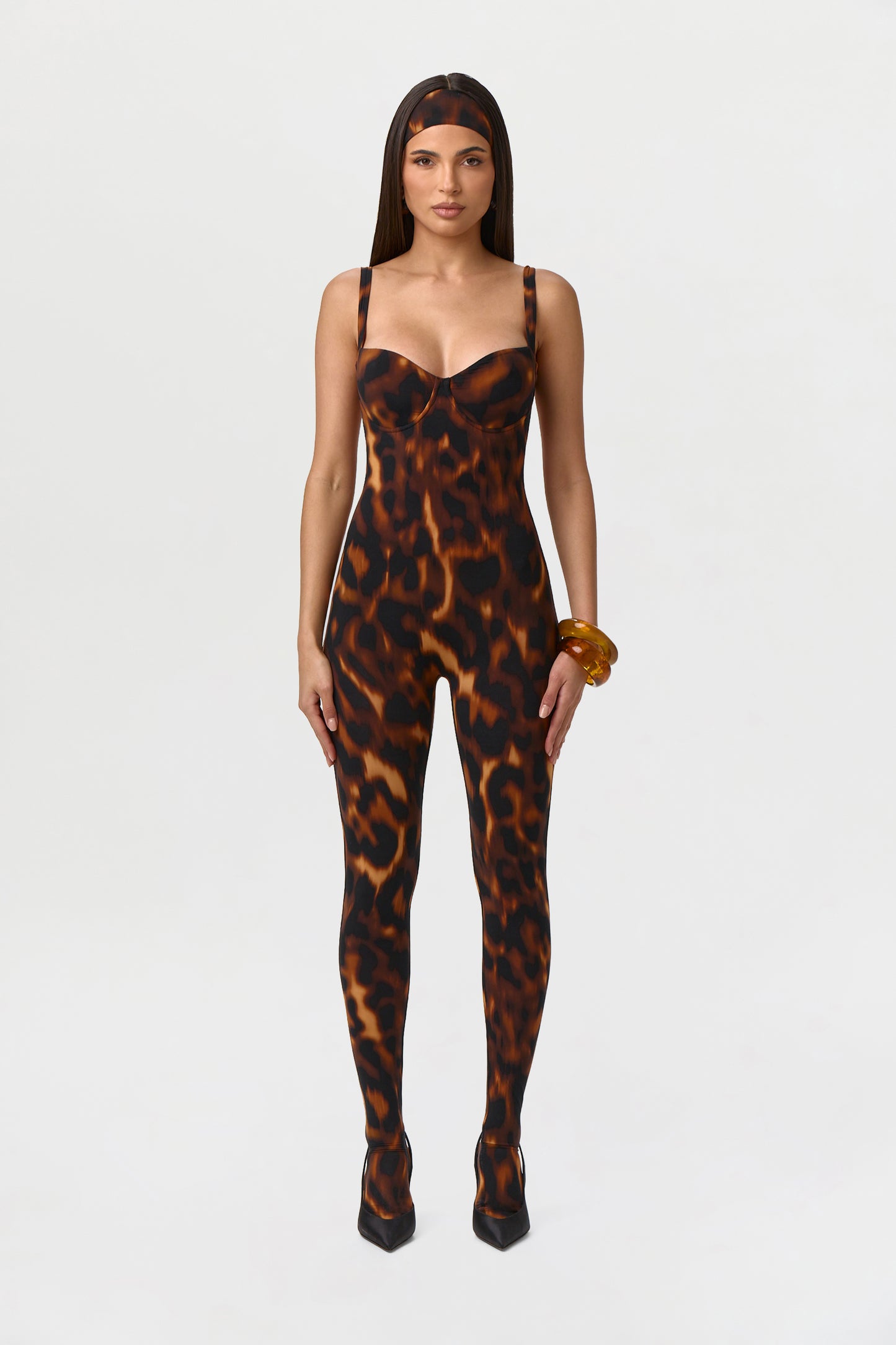 Naked Print Open Back Jumpsuit