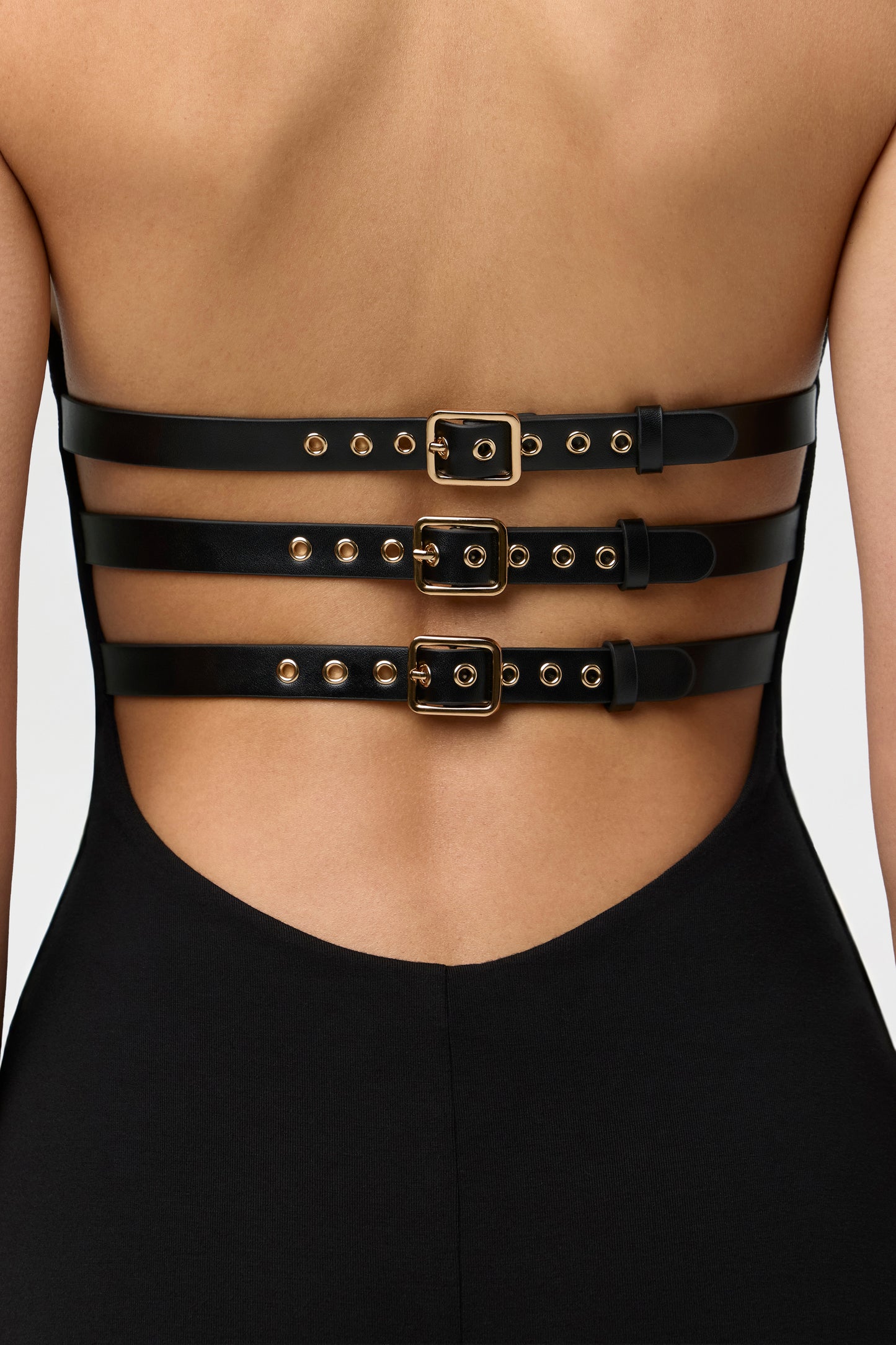 Black Butter Buckle Wide-Leg Jumpsuit
