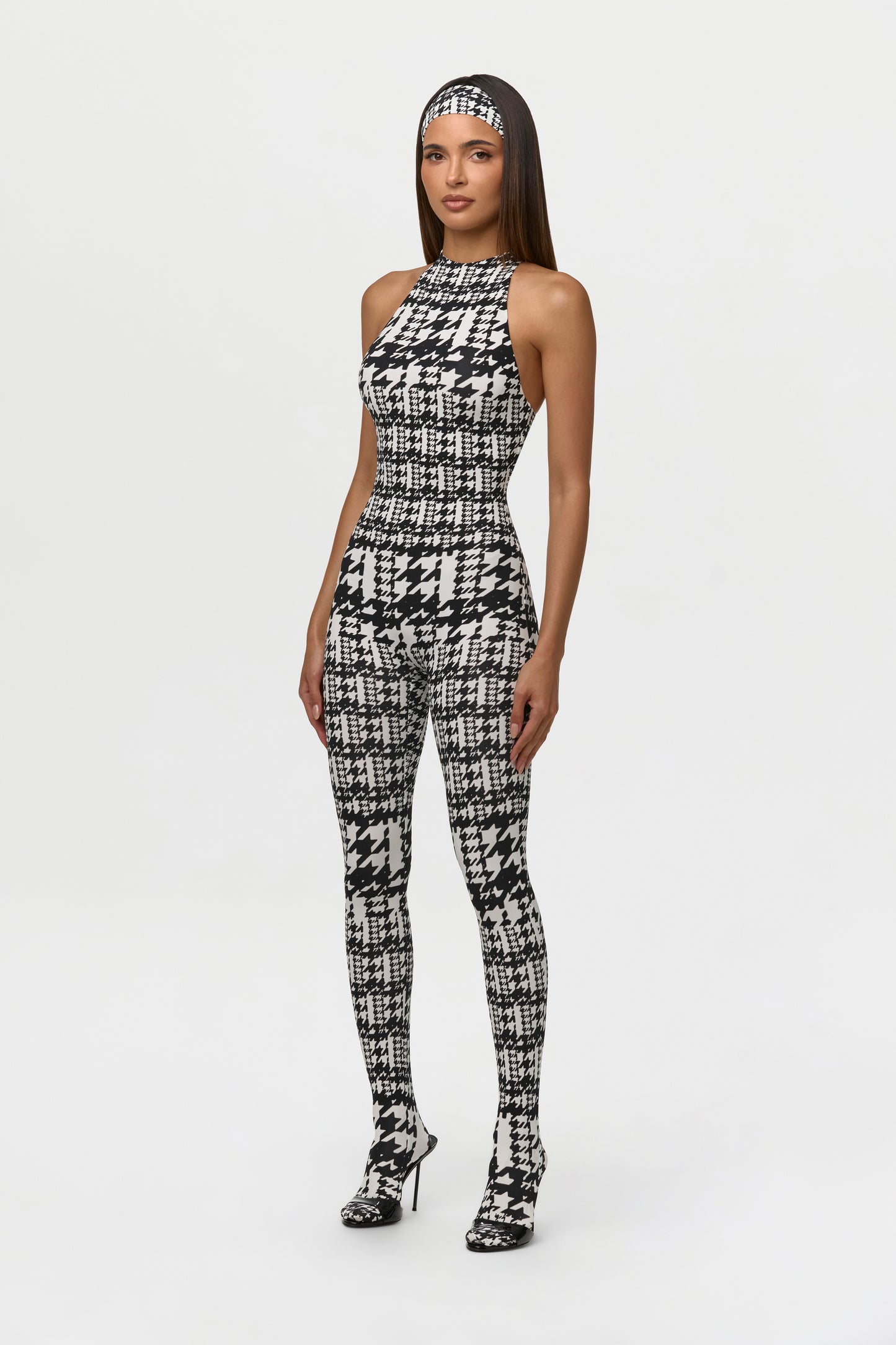 Naked Print Racerback Closed Toe Jumpsuit Petite