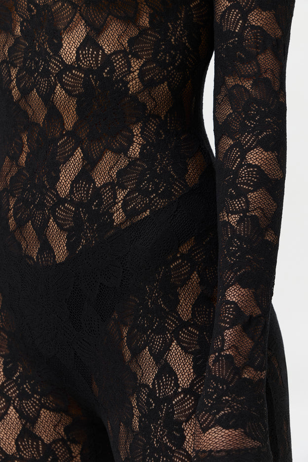 Stretch Lace Closed Toe Jumpsuit