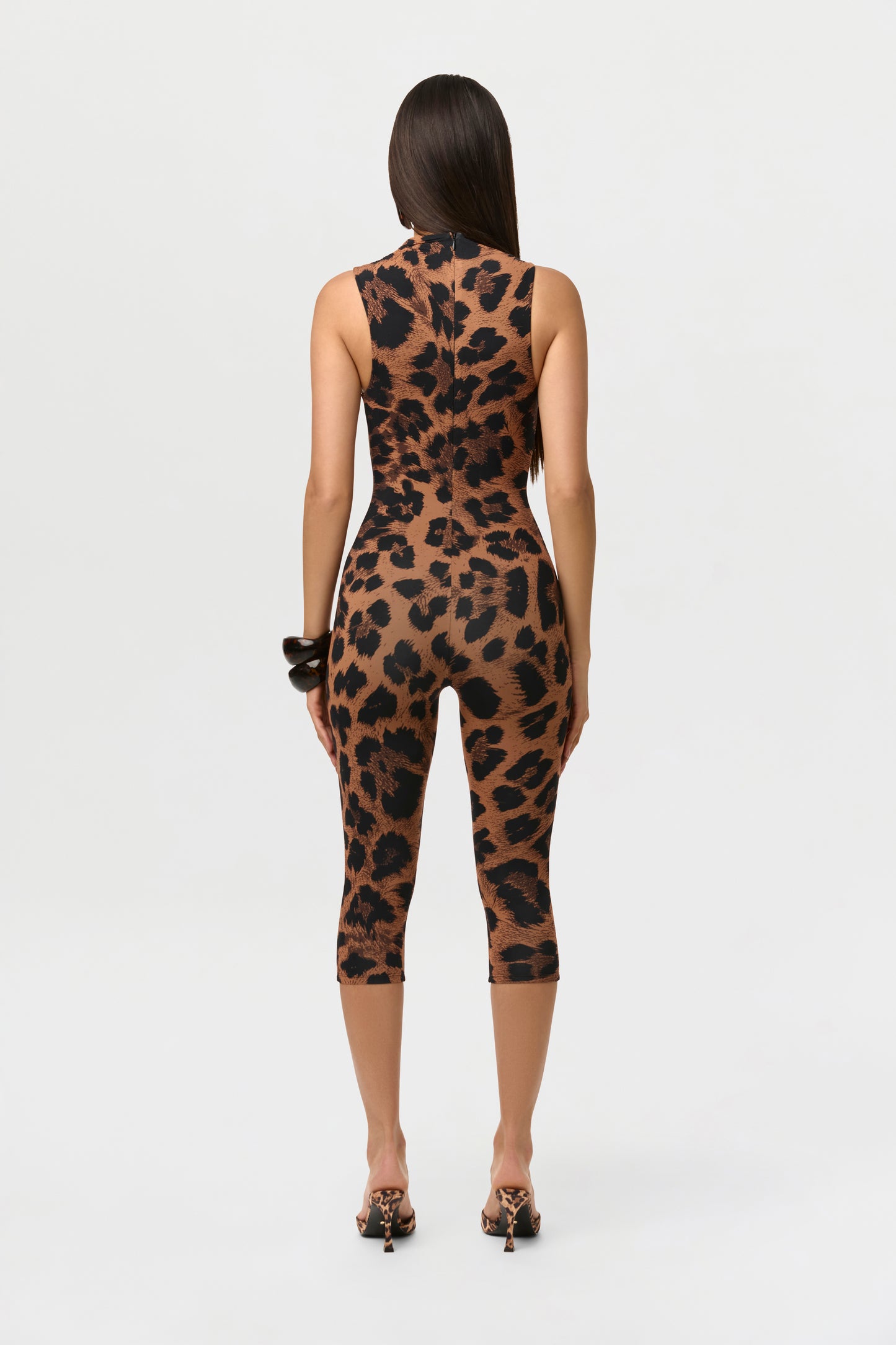 Naked Print Sleeveless Capri Jumpsuit