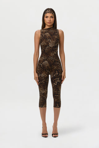 Naked Print Sleeveless Capri Jumpsuit