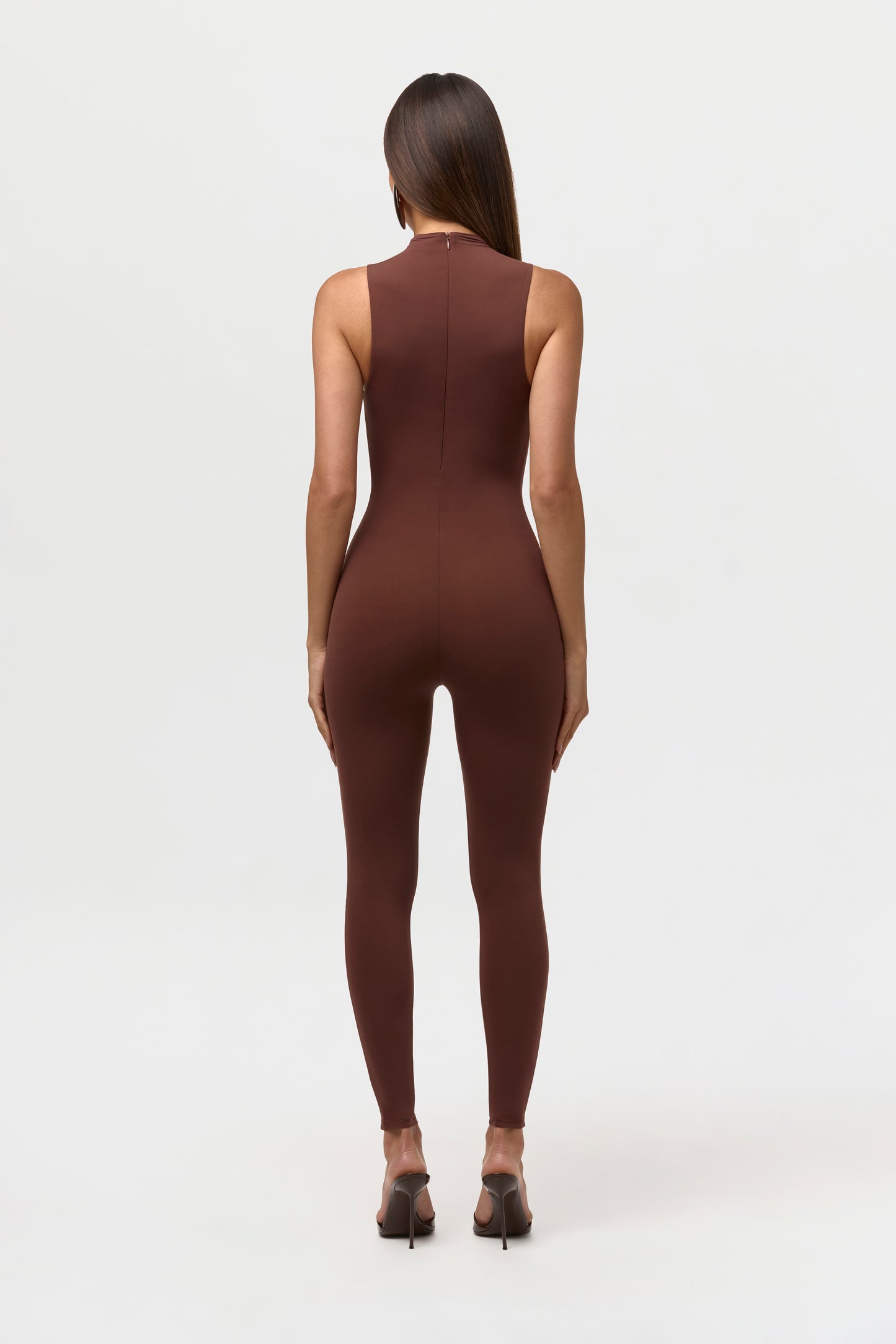 Chocolate Naked Sleeveless Jumpsuit Petite
