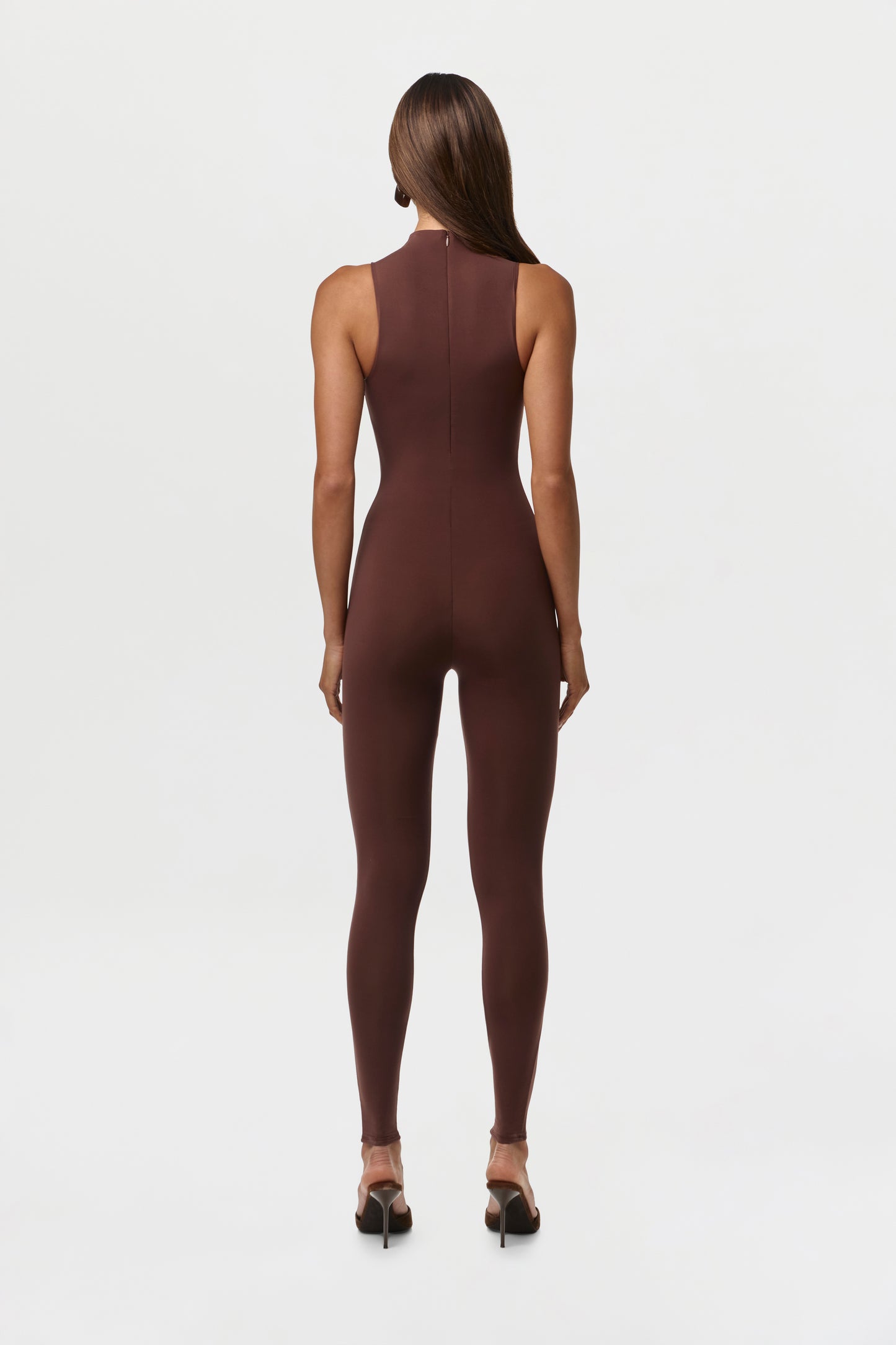 Chocolate Naked Sleeveless Jumpsuit Petite
