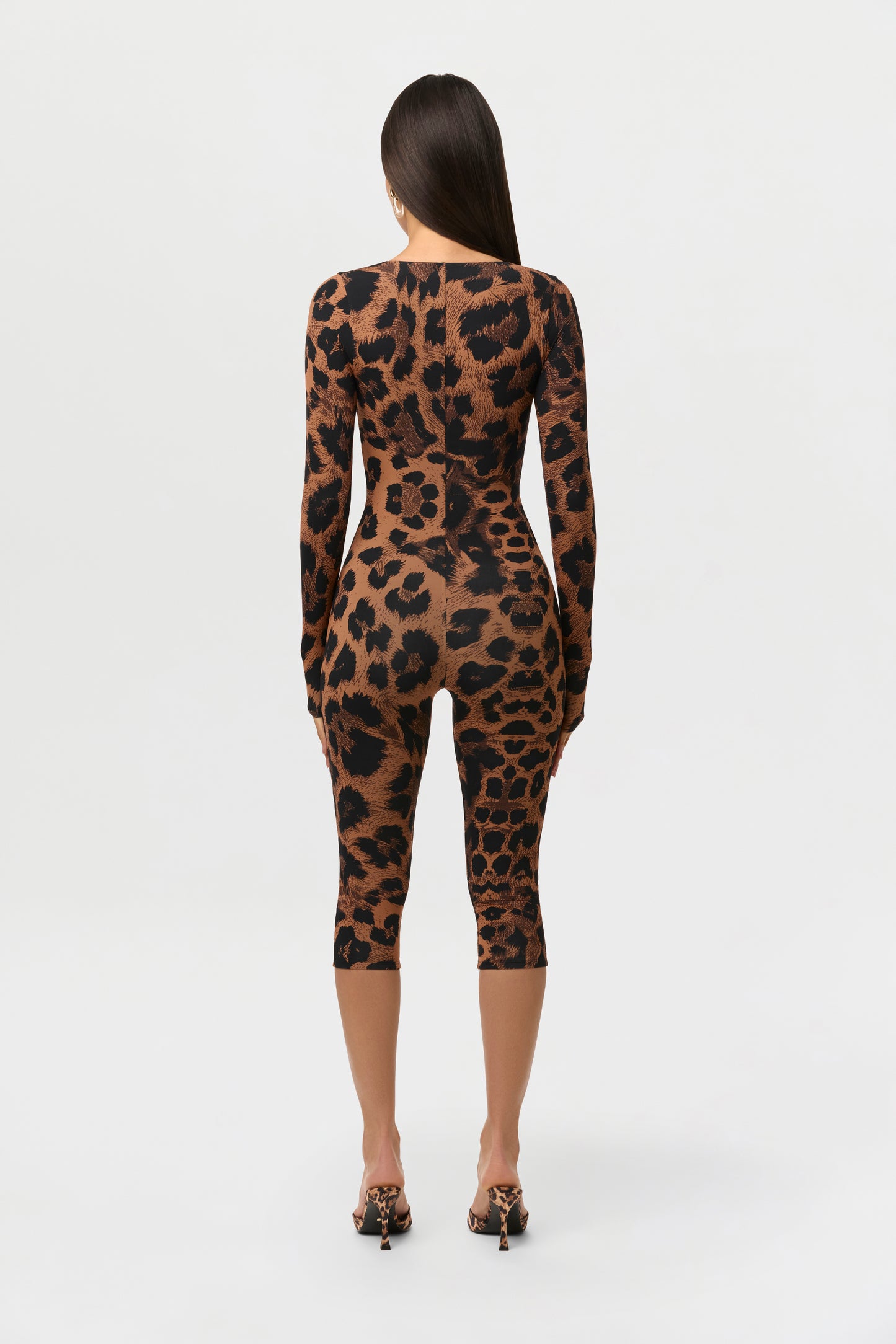 Naked Print Cutout Capri Jumpsuit