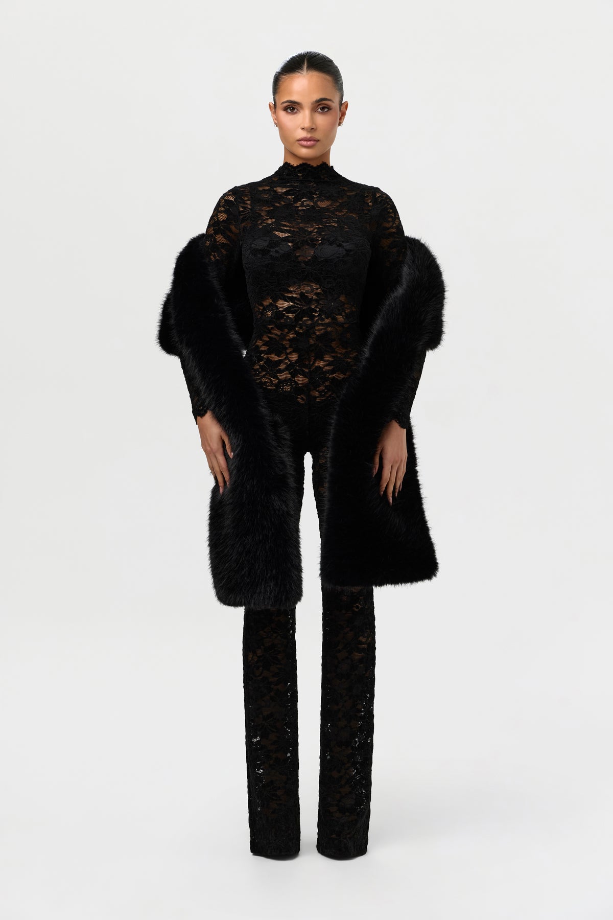 Faux Foxtail Fur Shawl