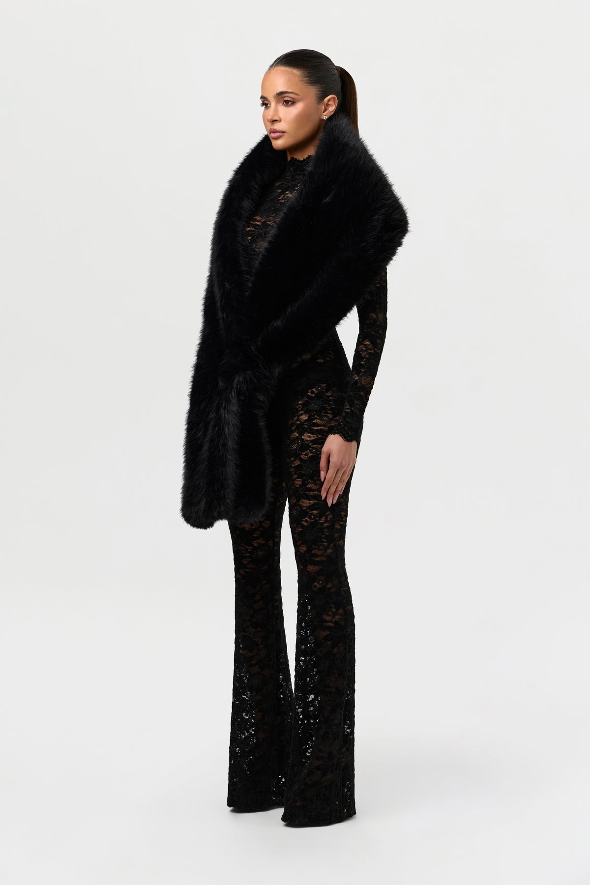 Faux Foxtail Fur Shawl
