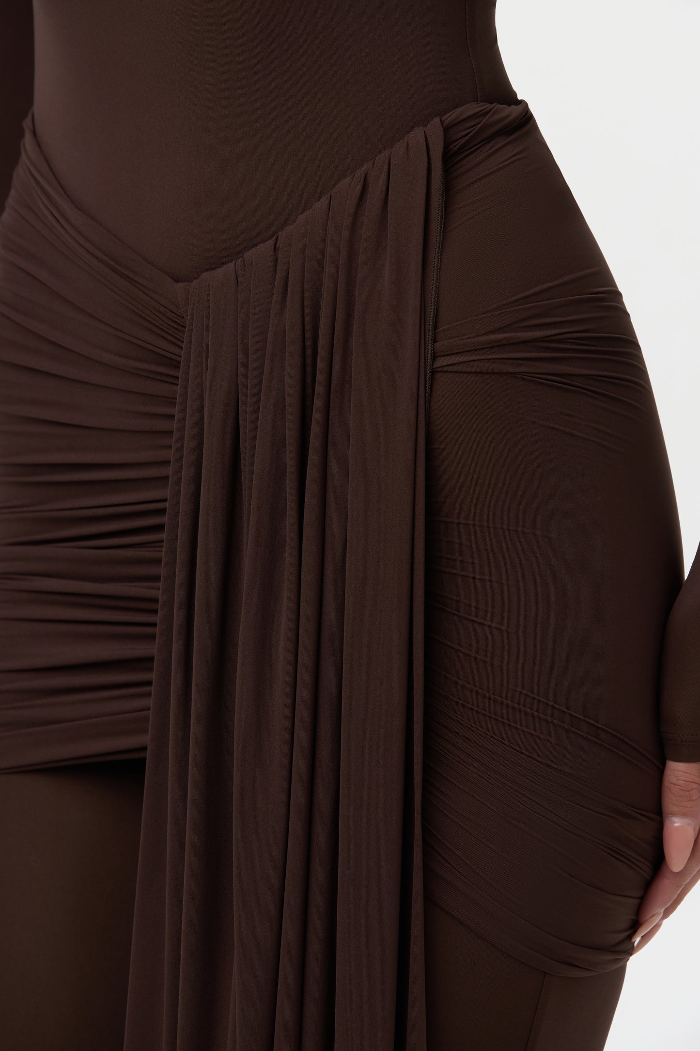 Naked Ruched Drape Mini Skirt