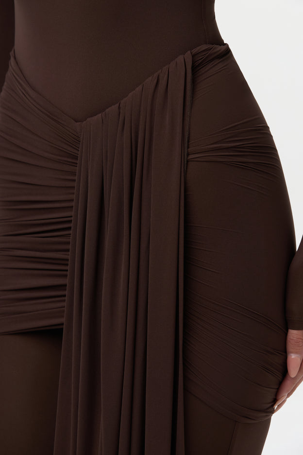 Naked Ruched Drape Mini Skirt