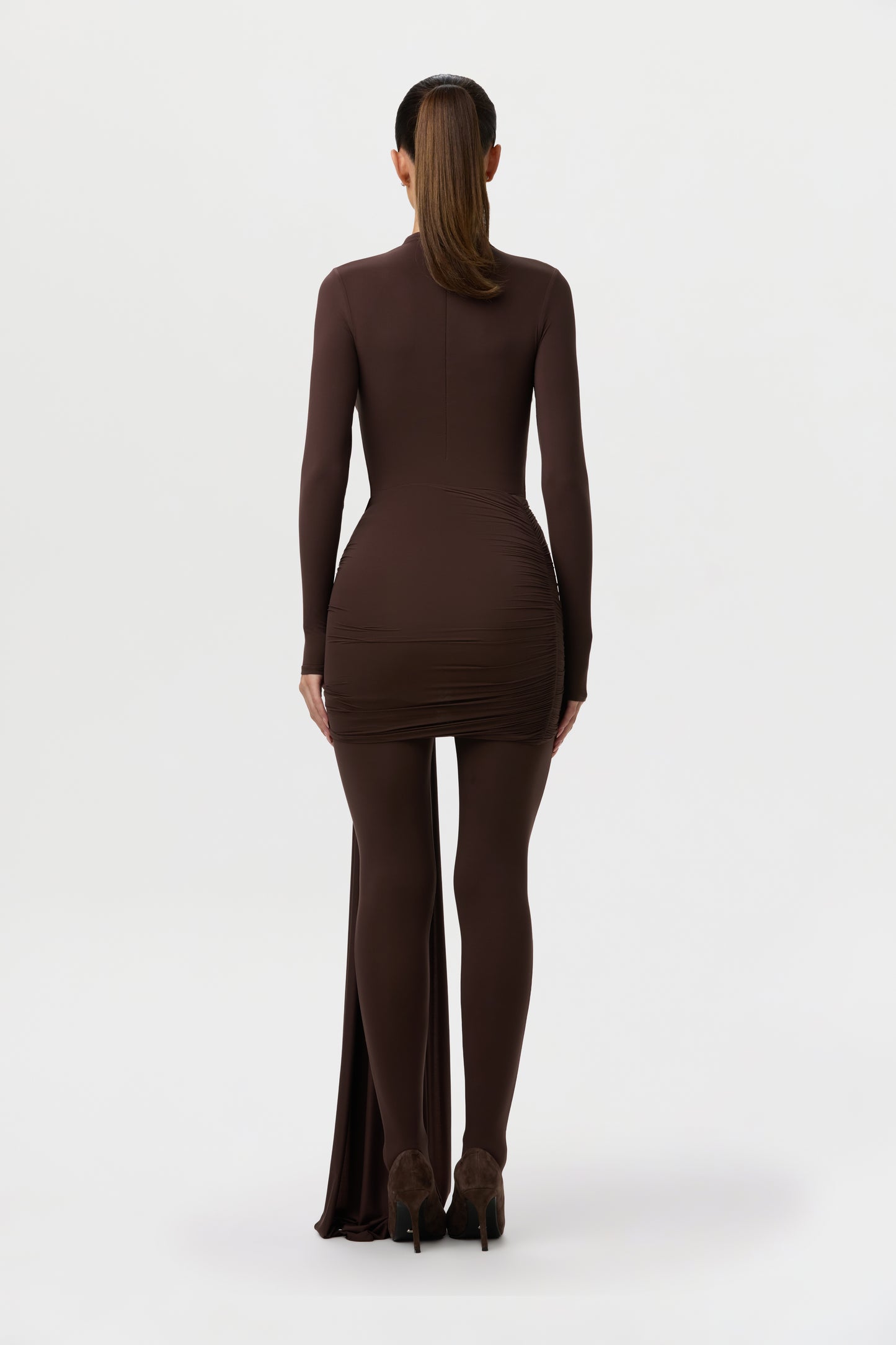 Naked Ruched Drape Mini Skirt
