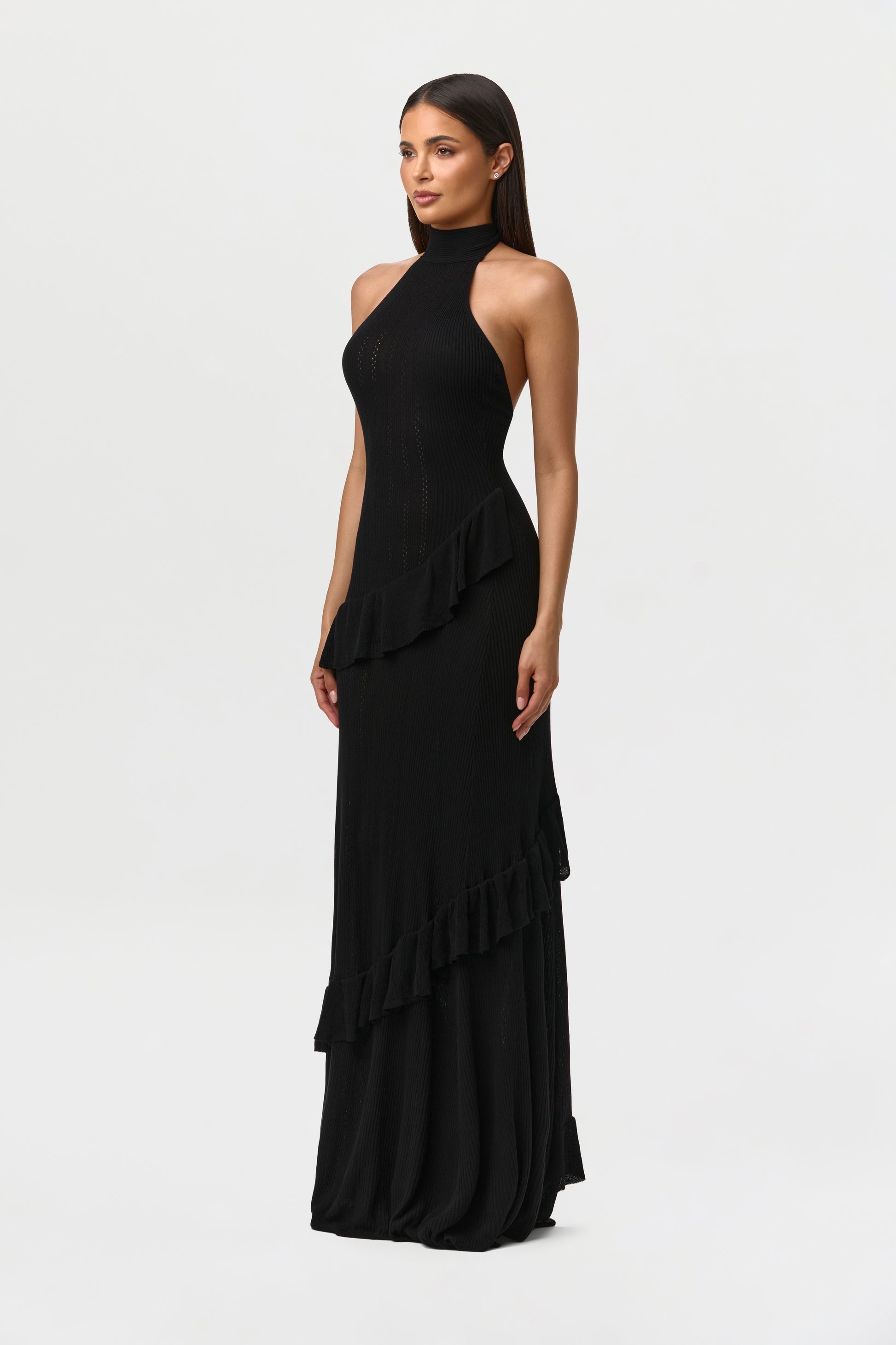 Naked Wardrobe Knit Sleeveless Flare Maxi Dress - Black Naked Wardrobe Knit Sleeveless Flare Maxi Dress - Black