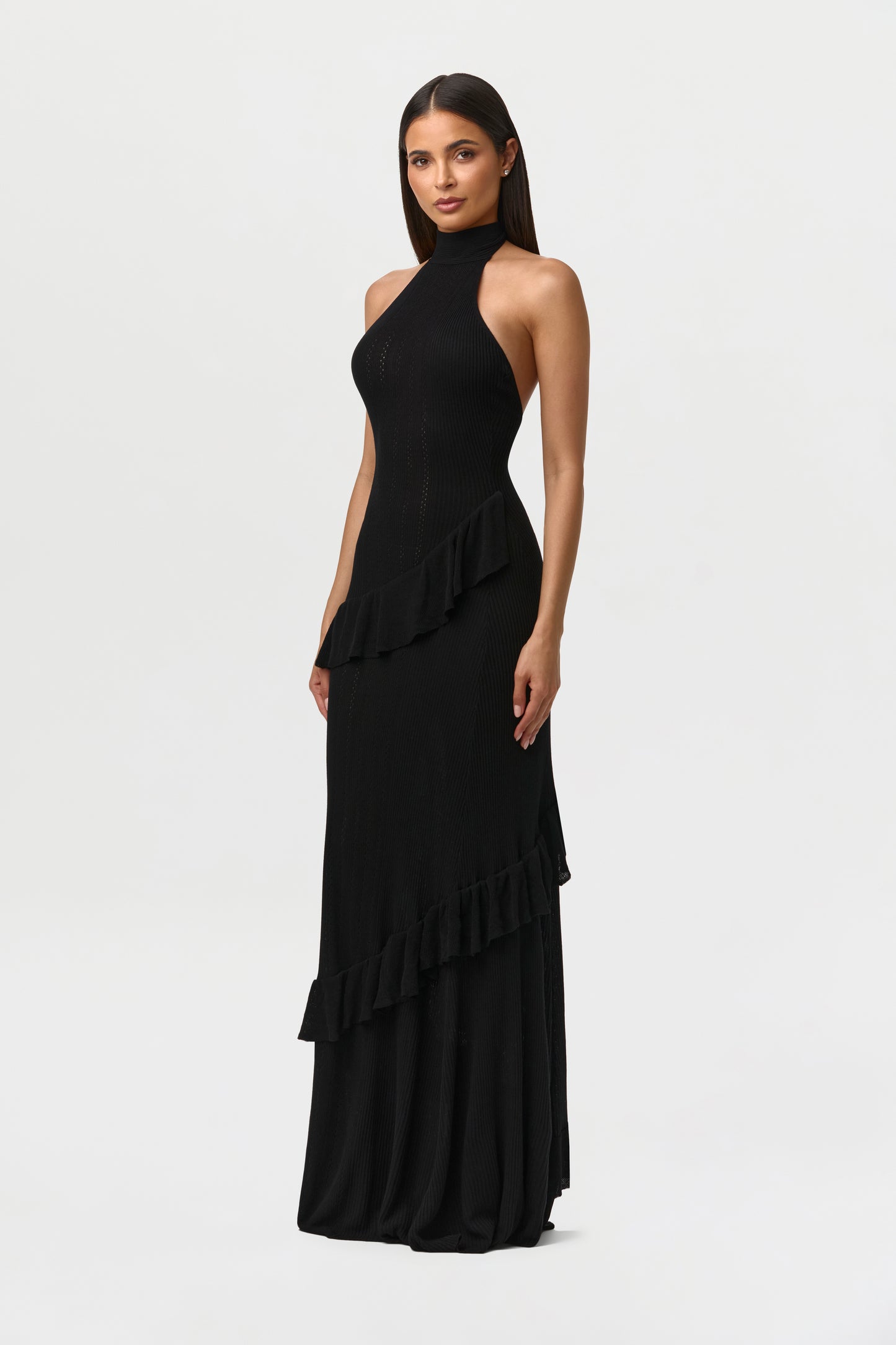 Naked Wardrobe Knit Sleeveless Flare Maxi Dress