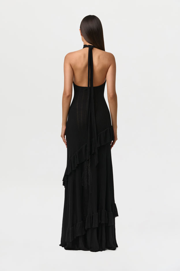 Knit Sleeveless Flare Maxi Dress