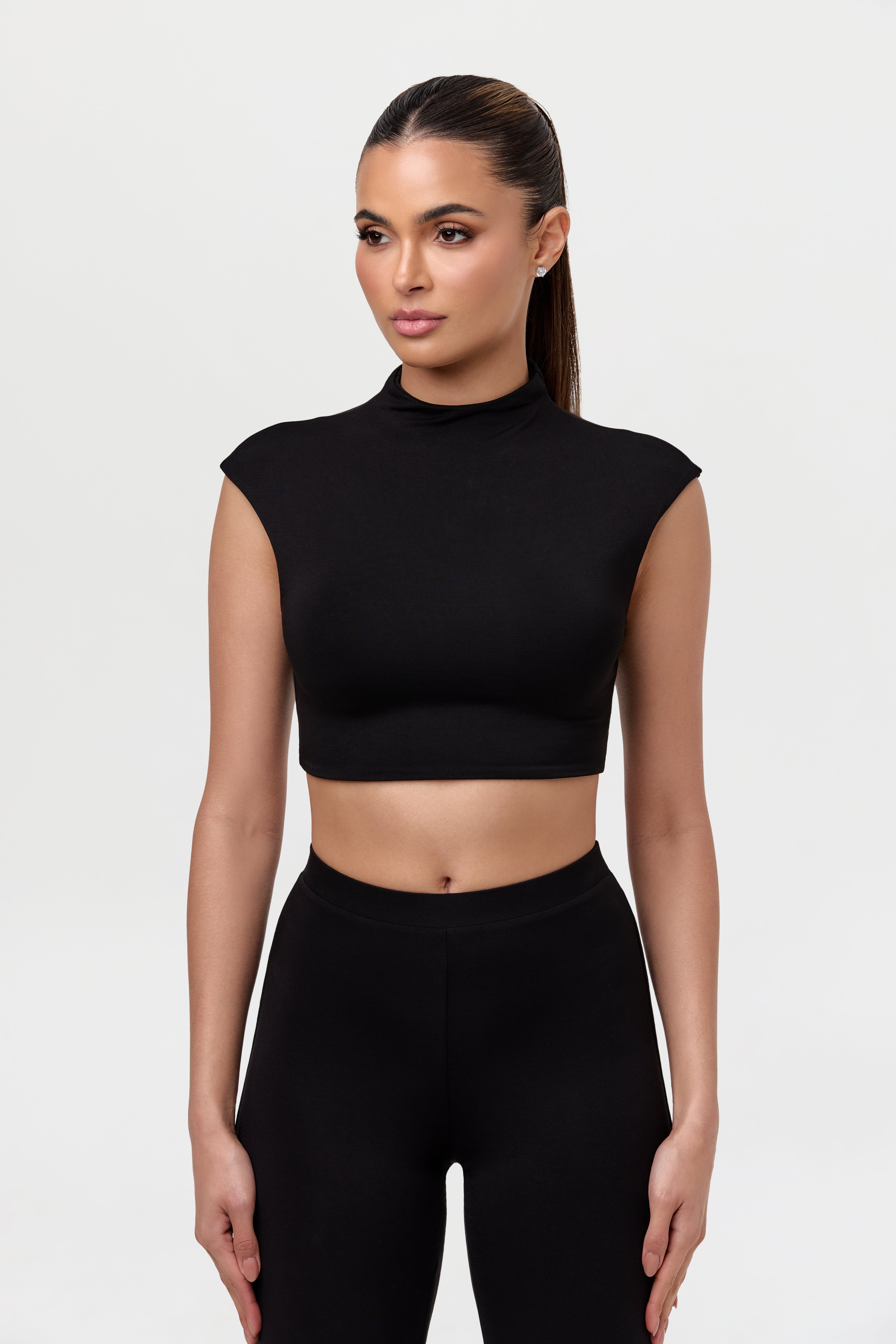 Smooth Cap Sleeve Crop Top