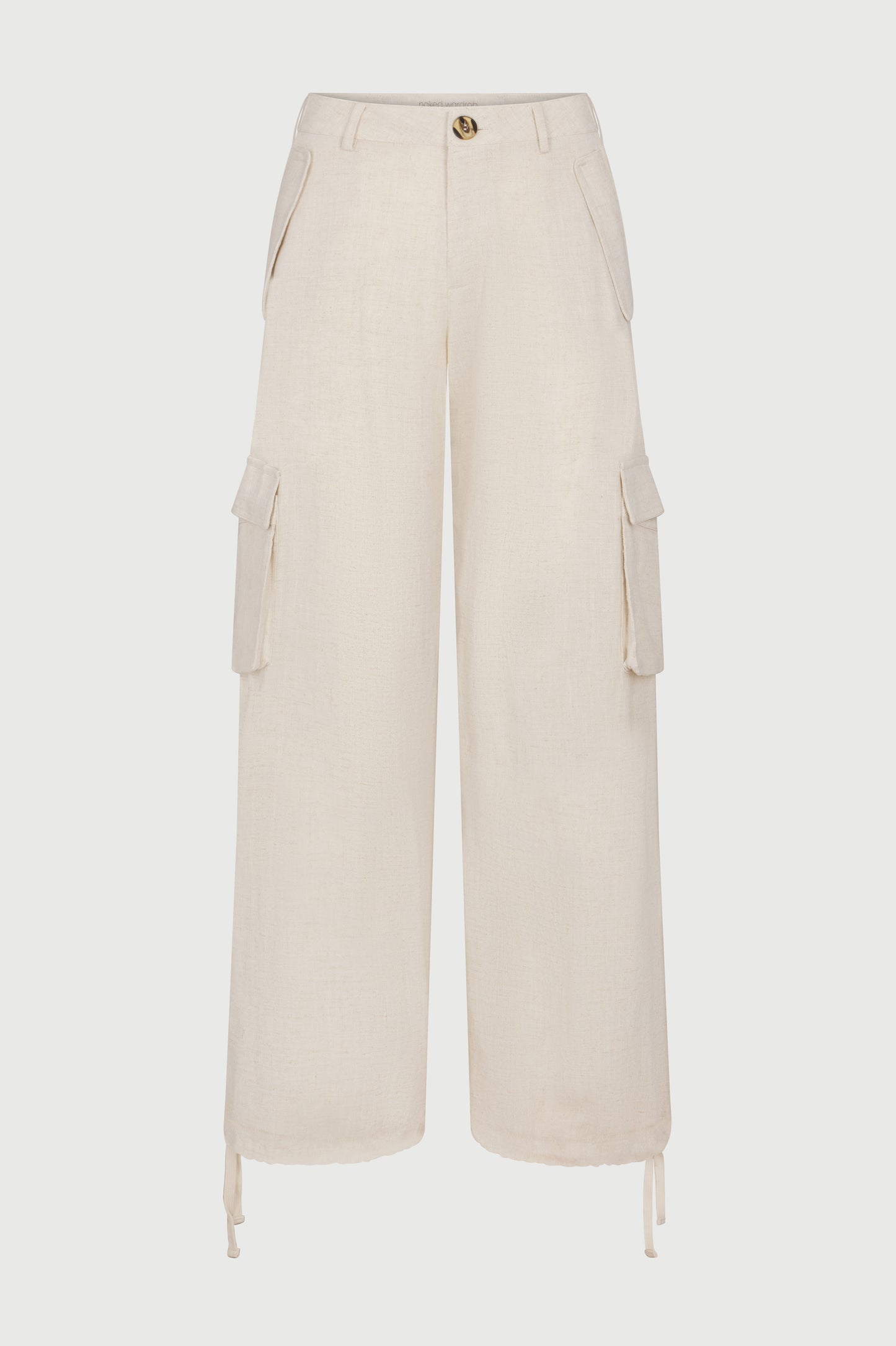 Linen Cargo Wide-leg Pants