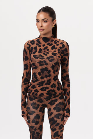 Naked Print Mock Neck Top