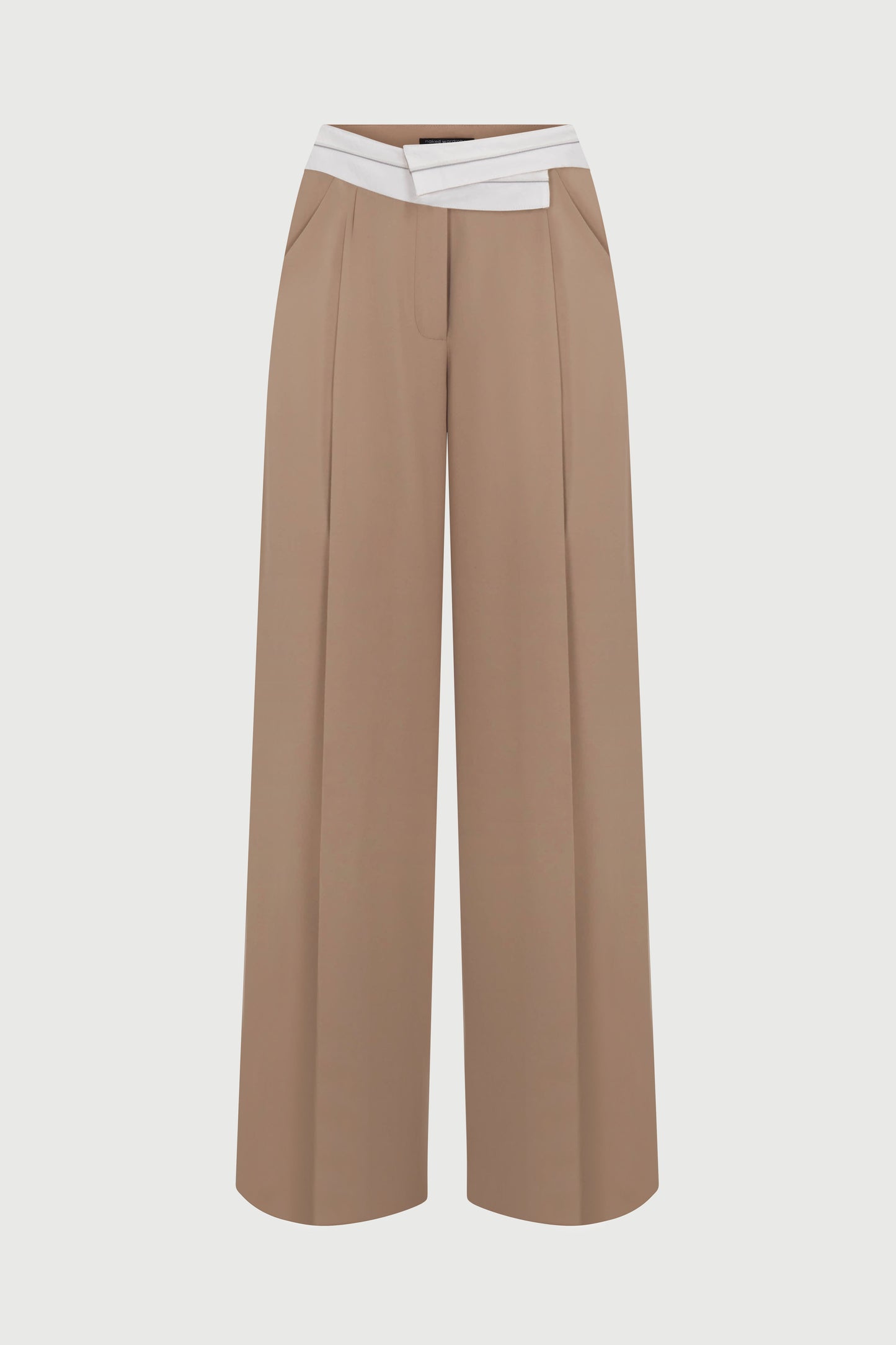 Contrast V-Waist Palazzo Pants