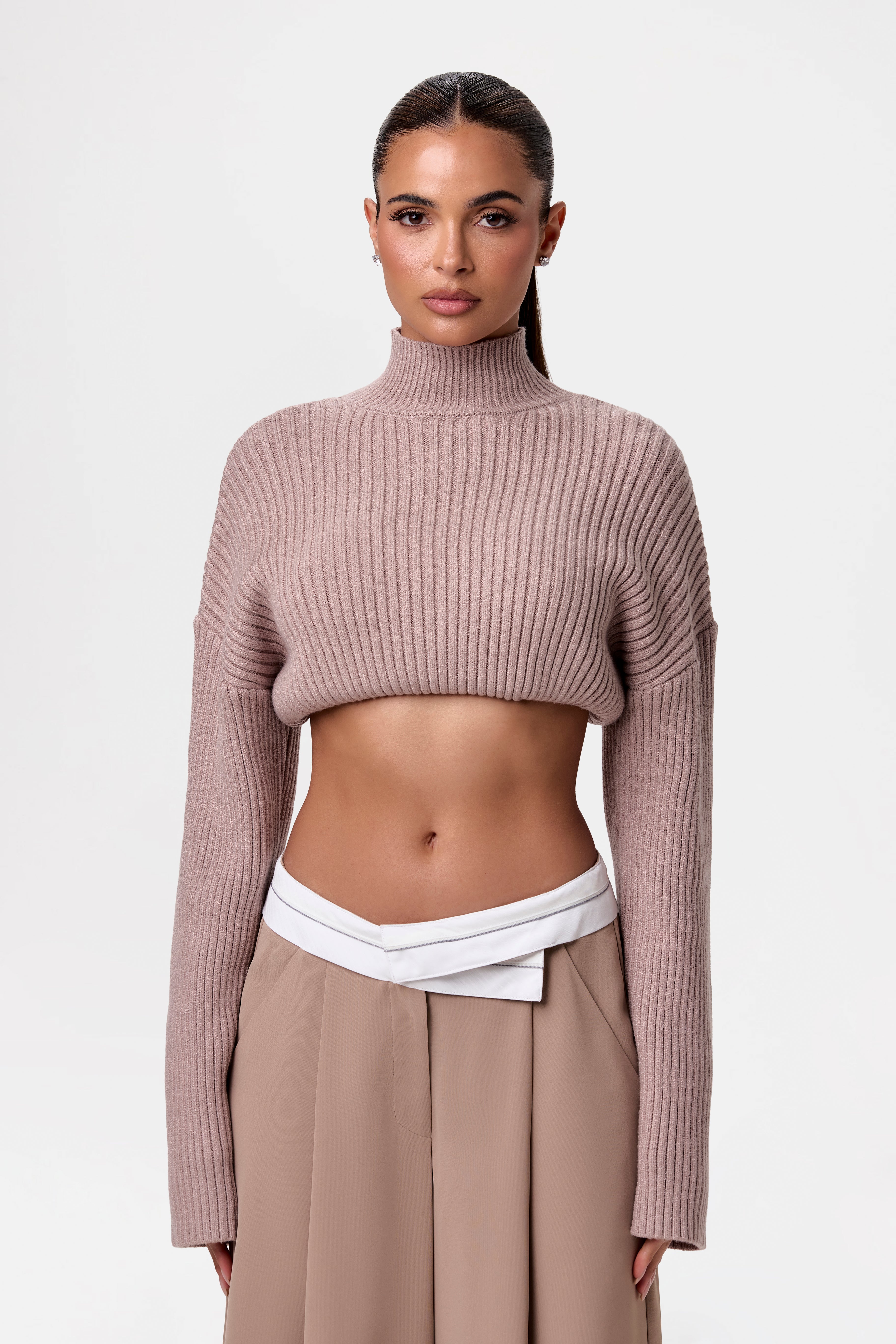 Nude crop sweater best sale