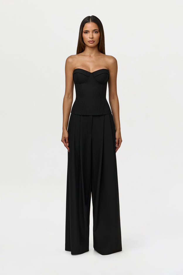 Suiting Pleated Wide-Leg Pant