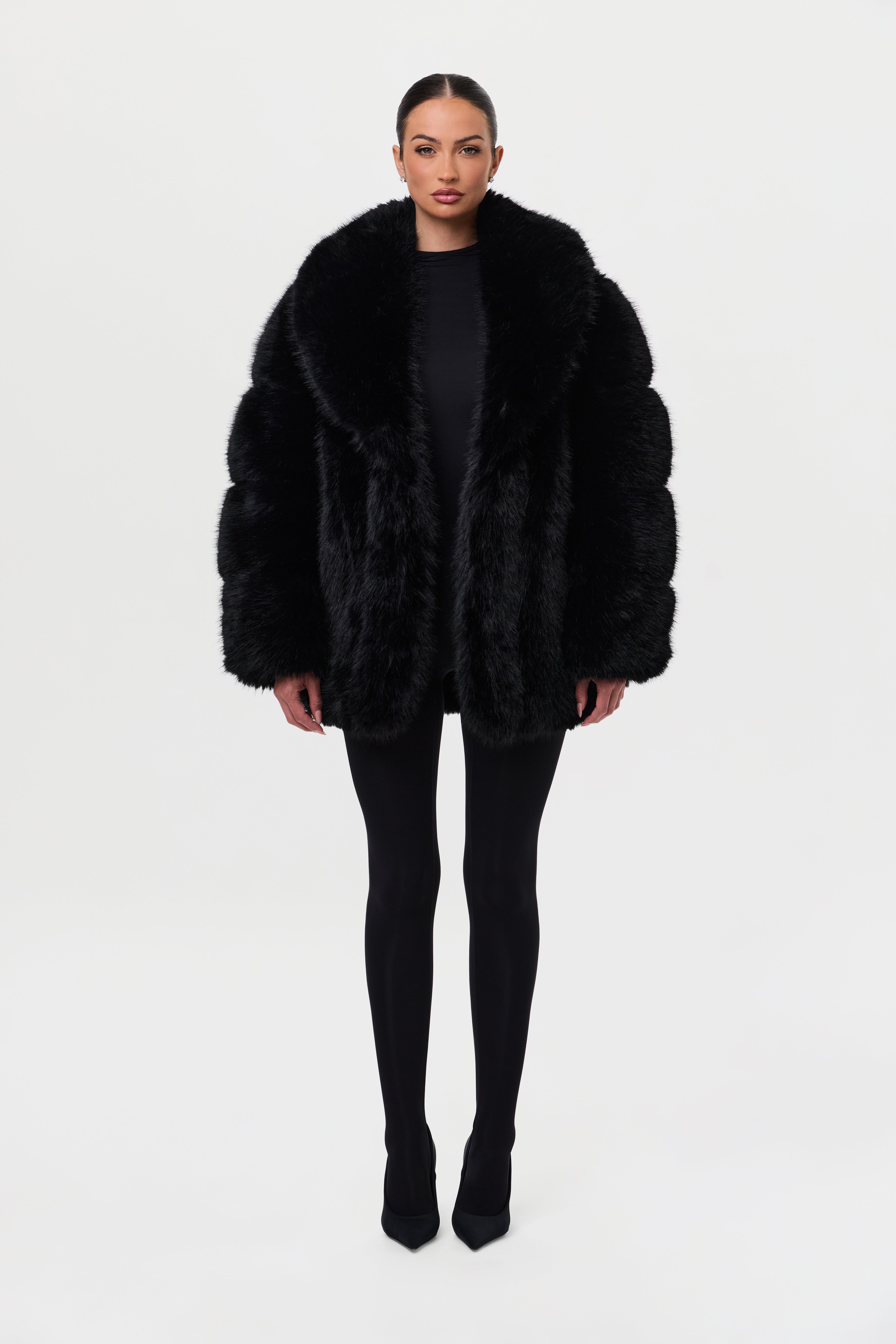 Faux Mink Pelted Fur Coat