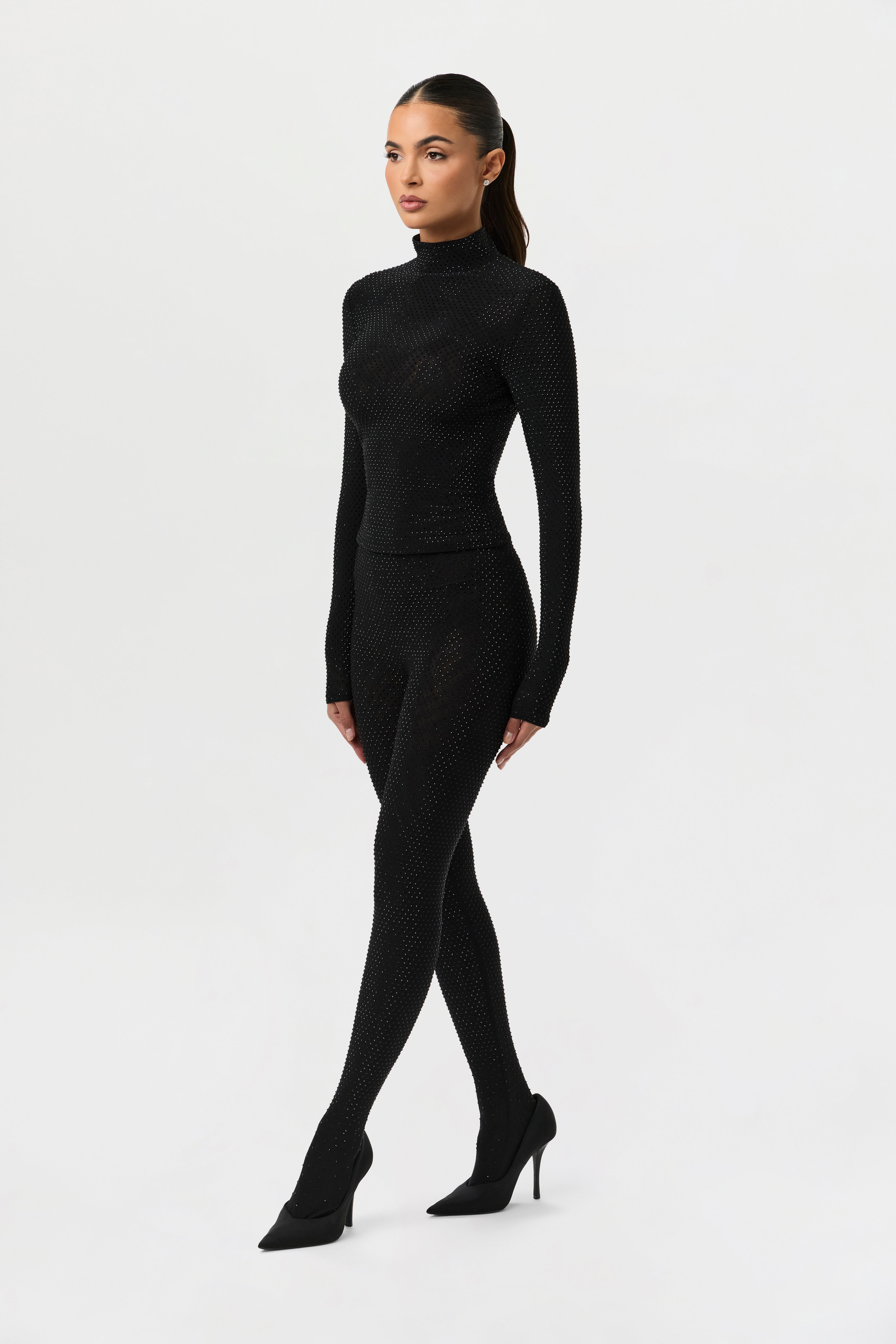 Crystal Closed Toe Leggings