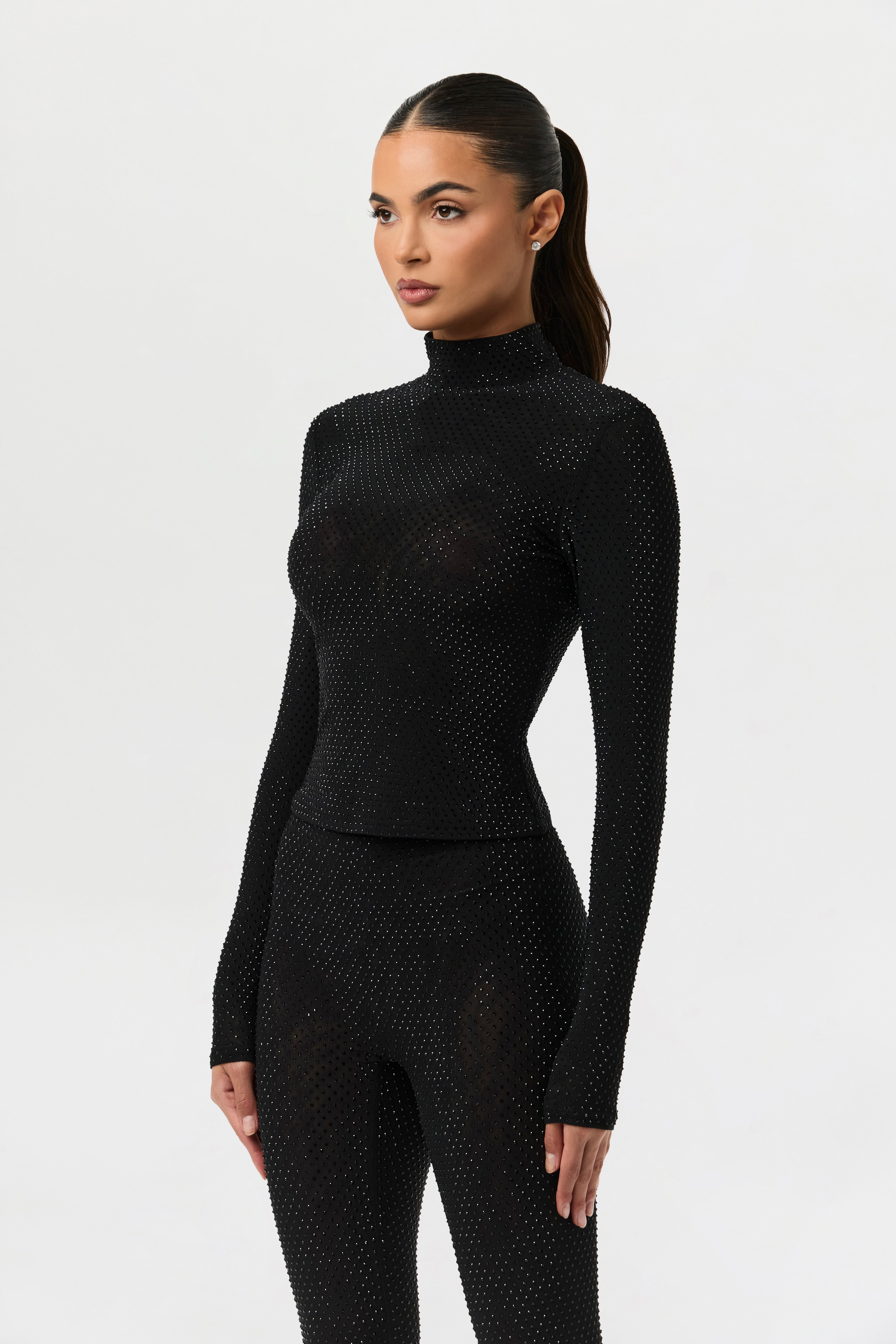 Crystal Turtleneck Top