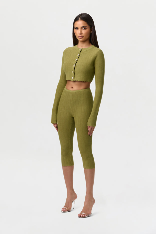 Knit Button Up Crop Cardigan