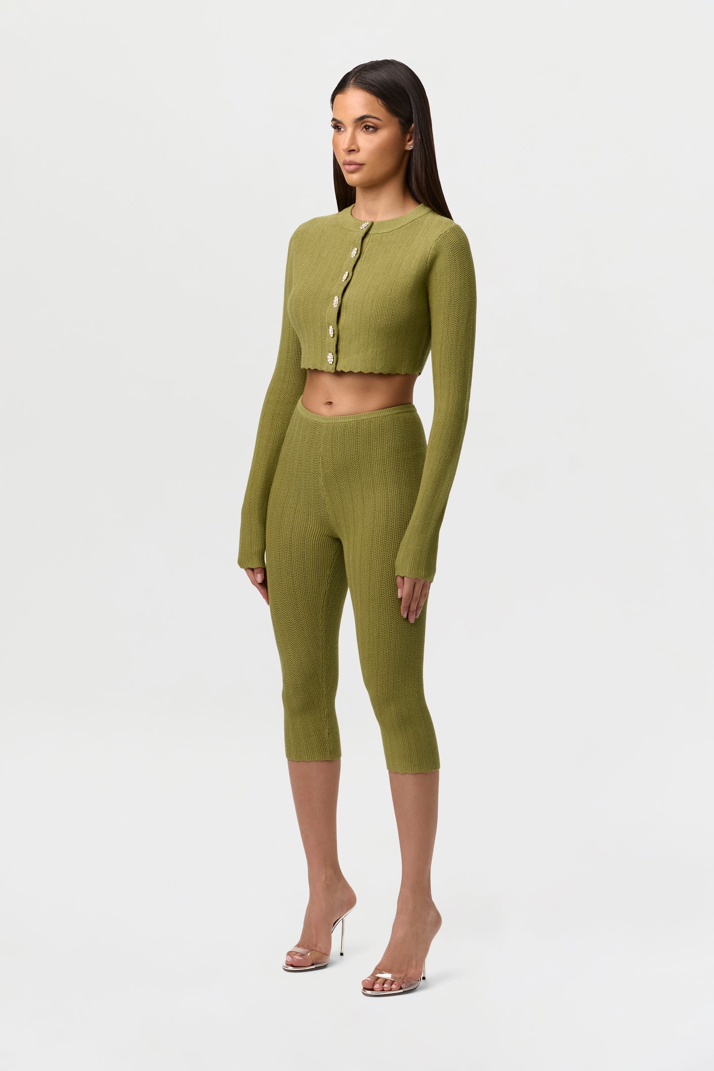 Knit Button Up Crop Cardigan