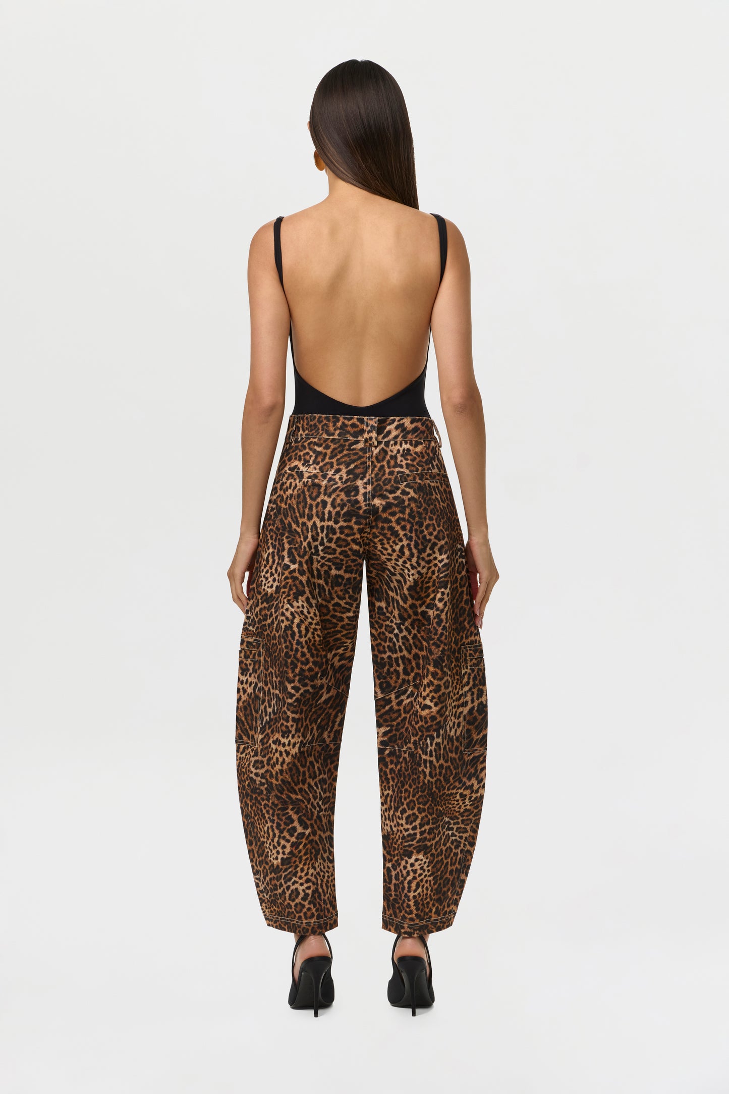 Spotted Leopard Canvas Print Barrel Pant