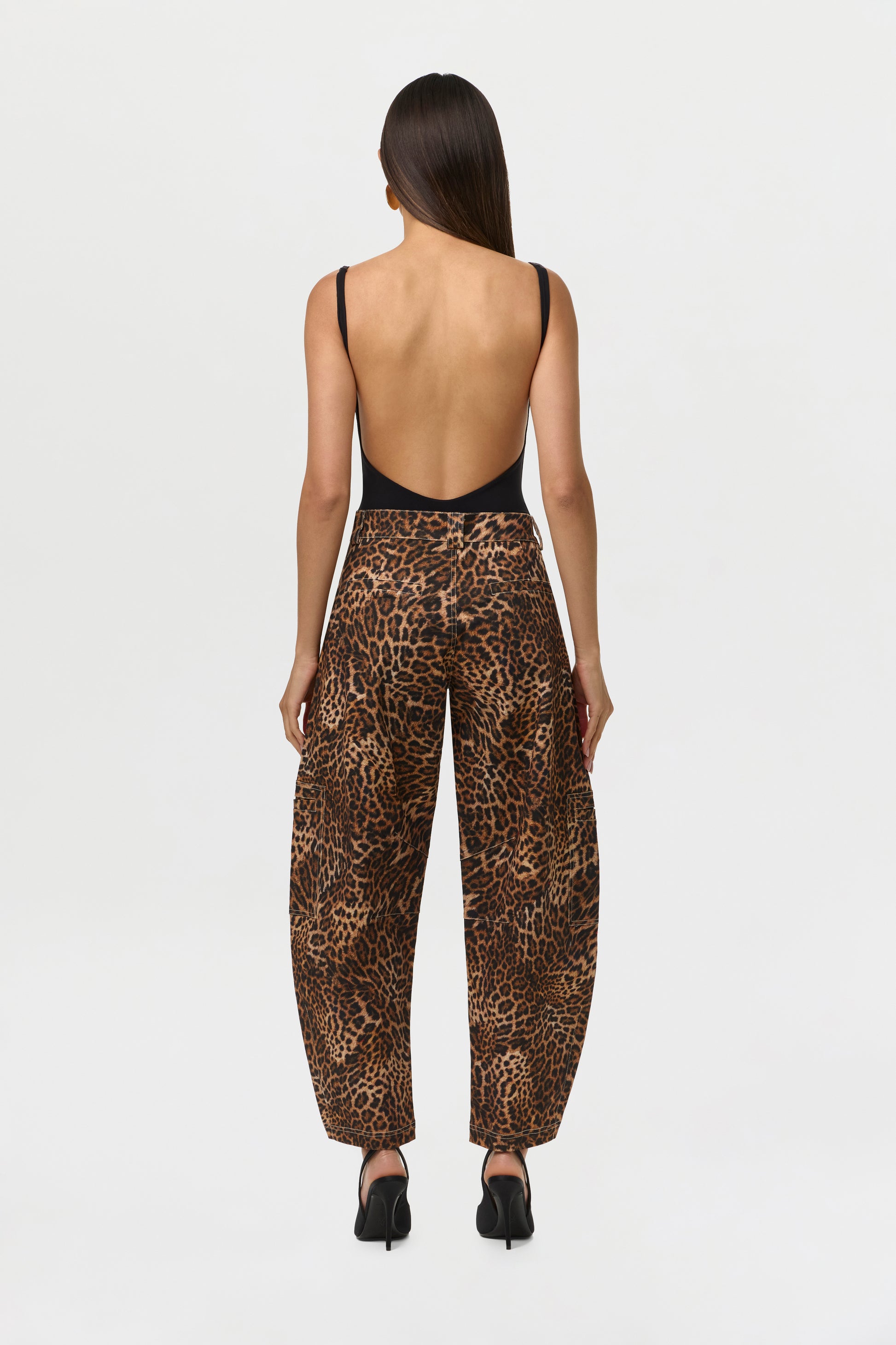 Spotted Leopard Canvas Print Barrel Pant