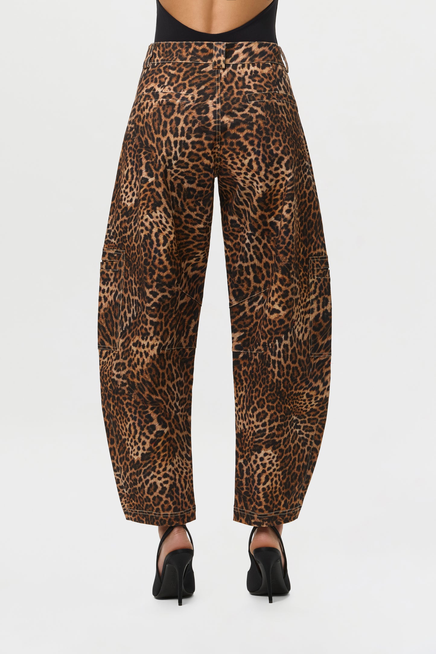 Spotted Leopard Canvas Print Barrel Pant