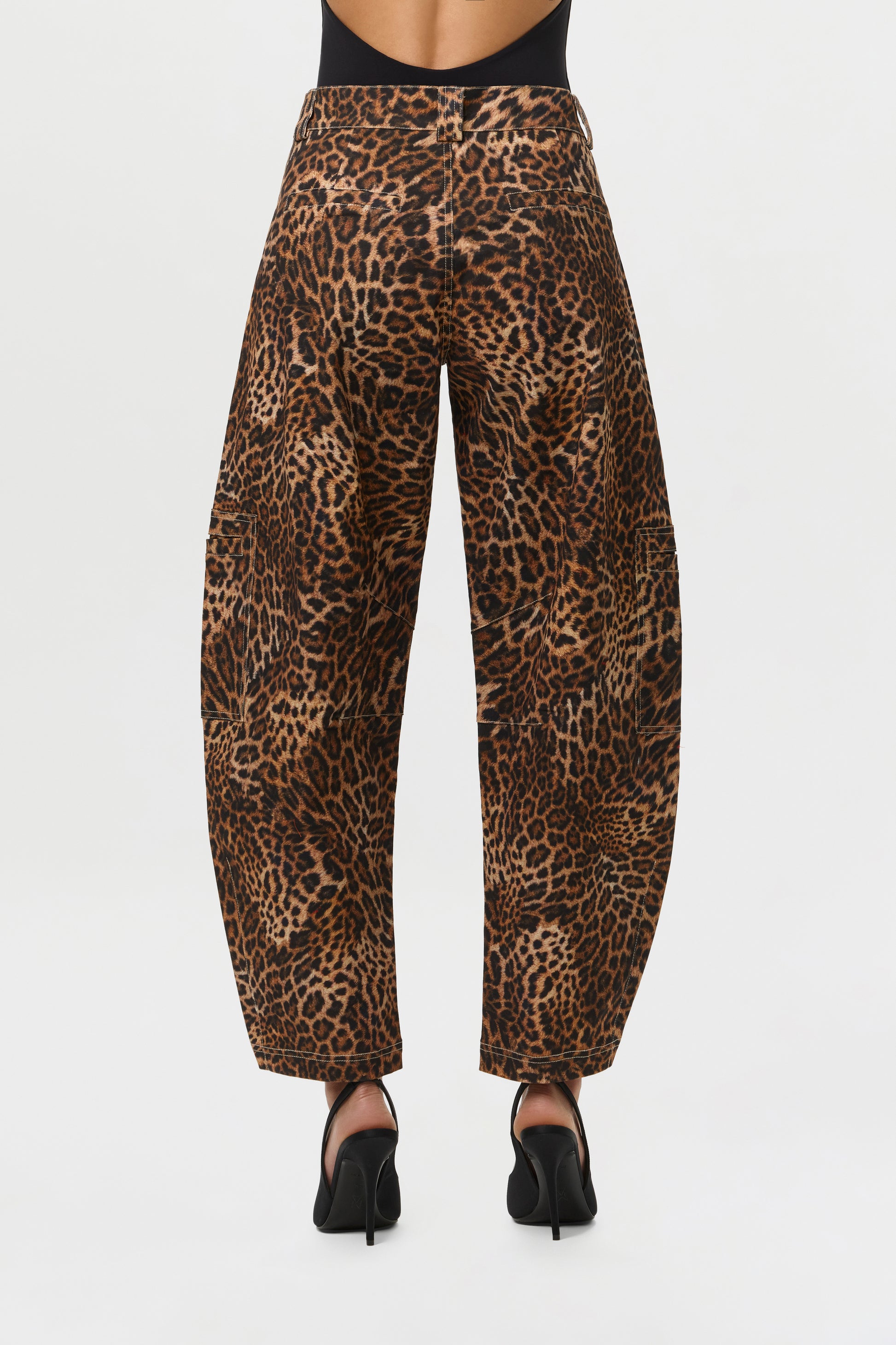 Spotted Leopard Canvas Print Barrel Pant