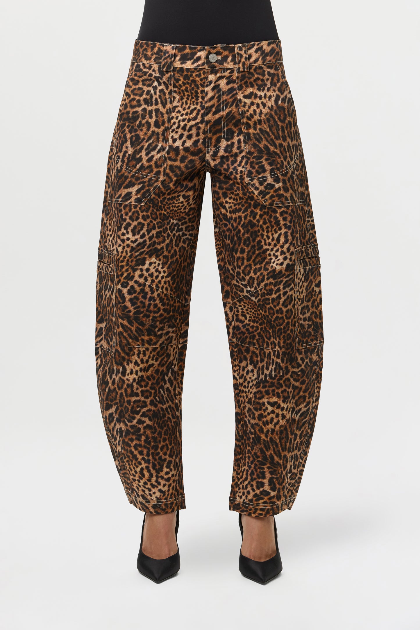 Spotted Leopard Canvas Print Barrel Pant