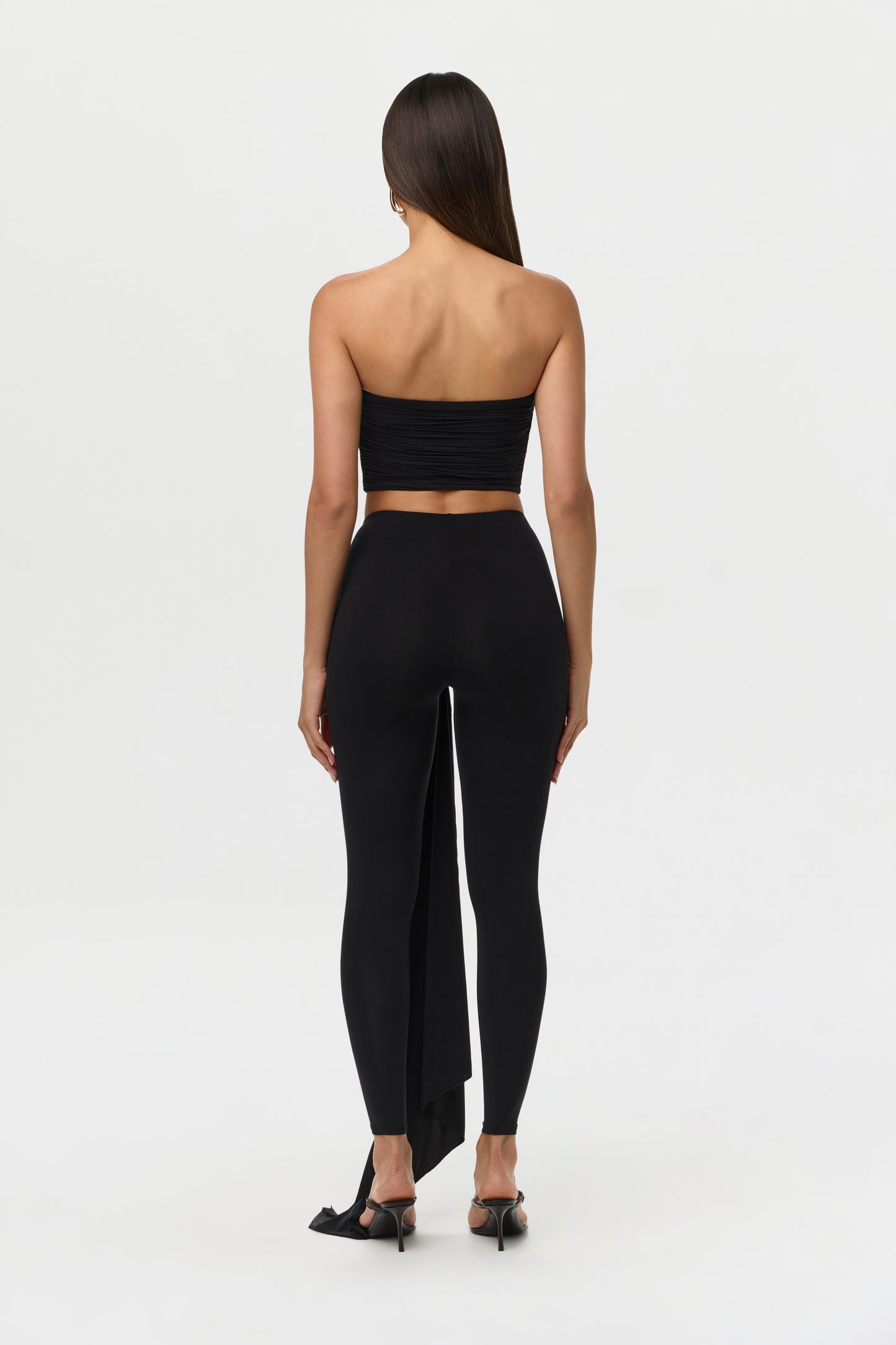 Black Naked V-Waist Drape Leggings Petite