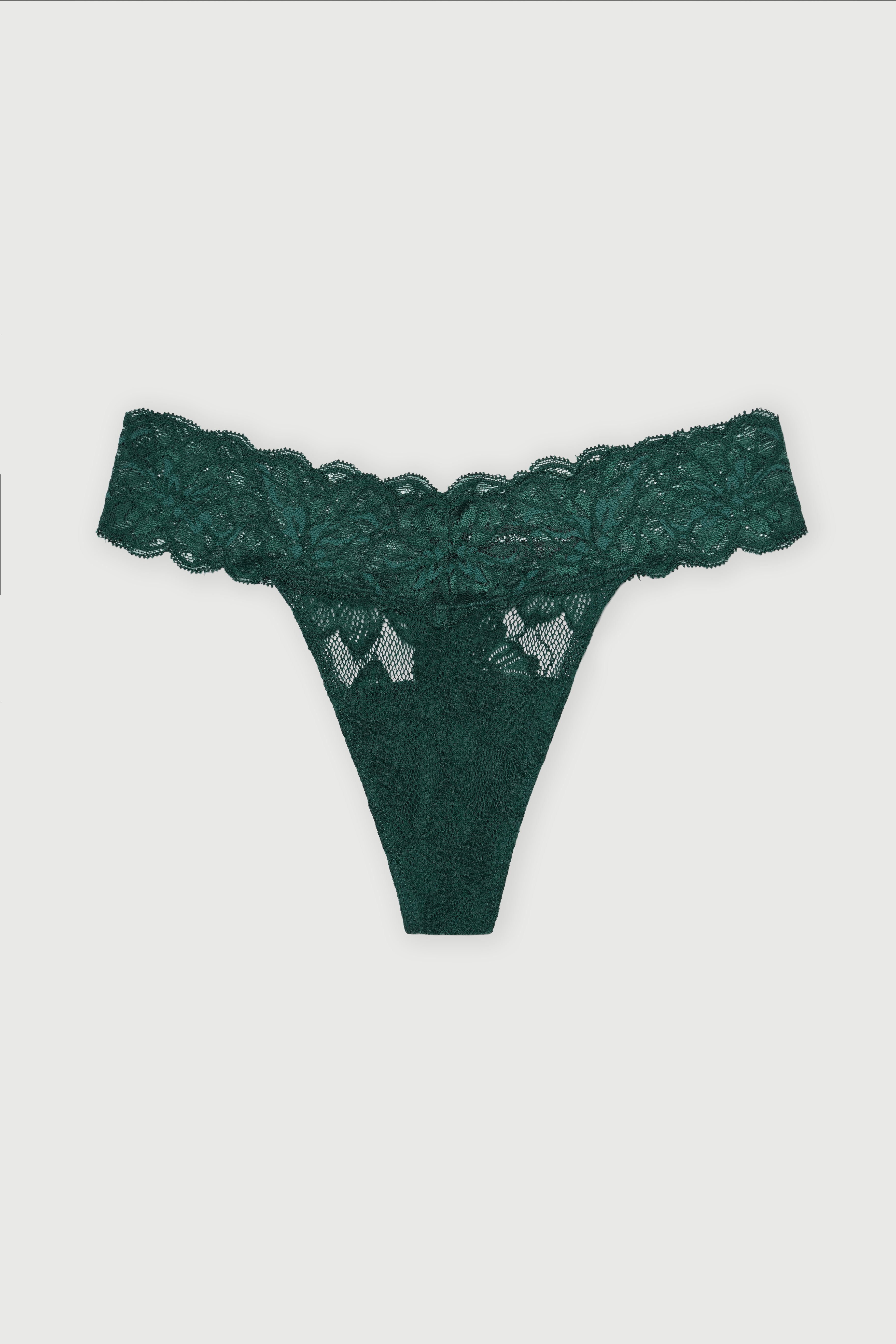 Stretch Lace Scallop Thong Panty