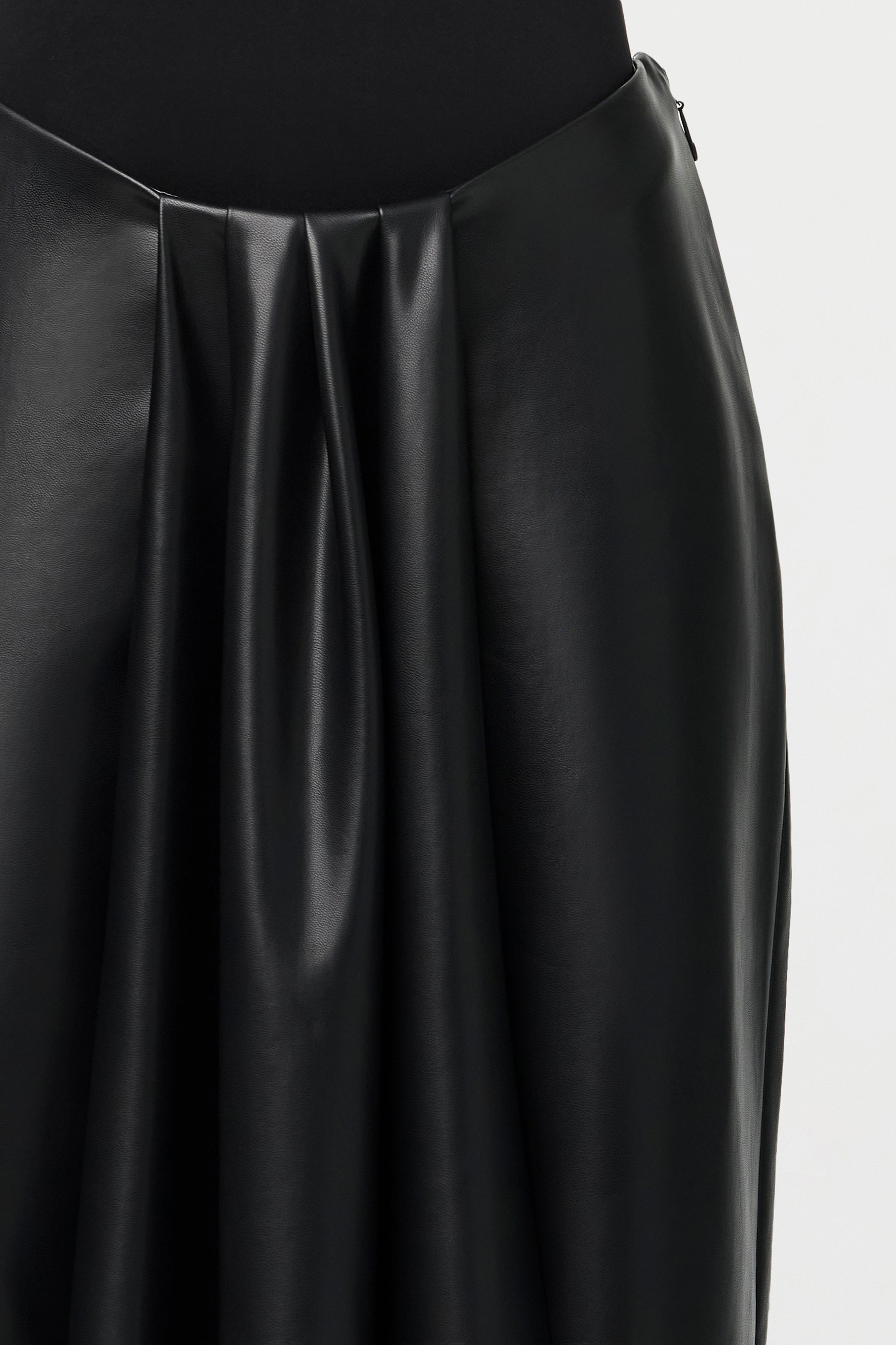 Vegan Leather Drape Wideleg Pants