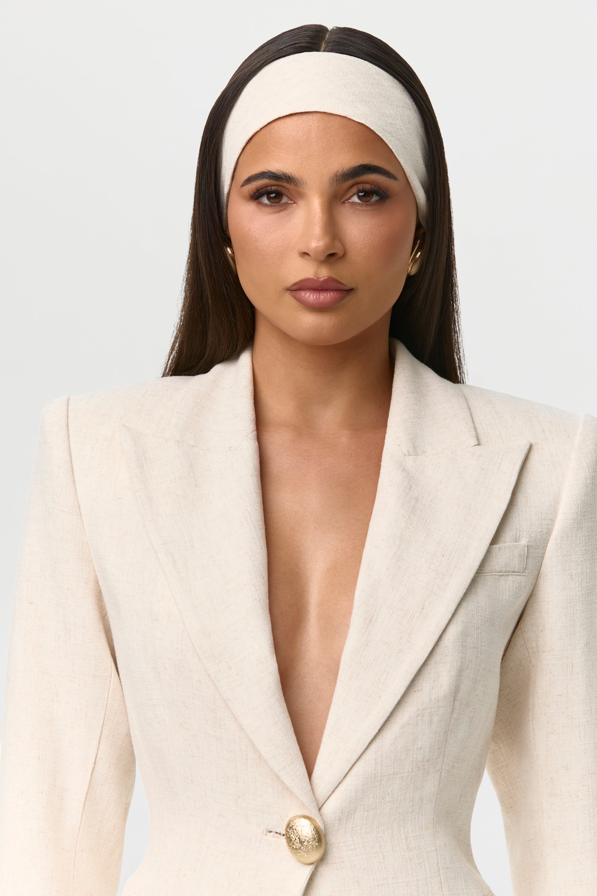 Cream Linen Headband
