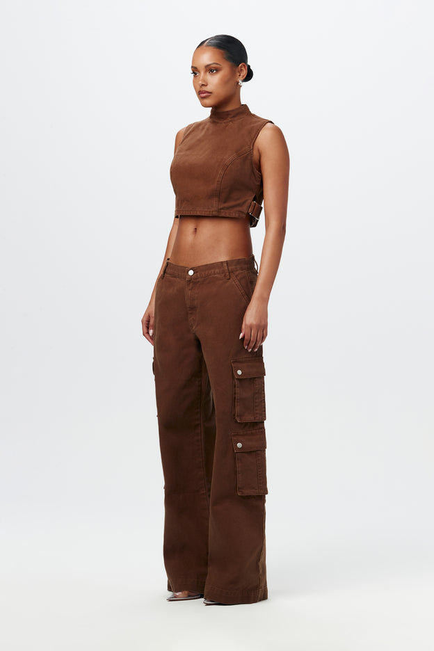 Cargo Wide-Leg Canvas Pant