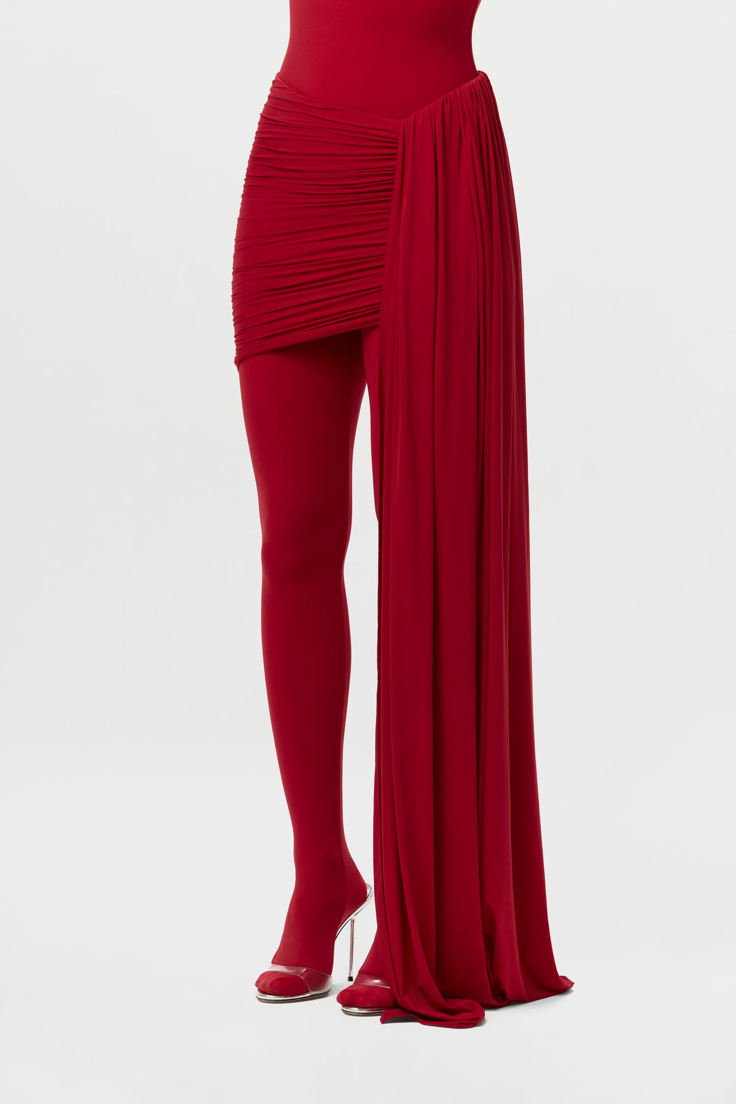 Naked Ruched Drape Mini Skirt