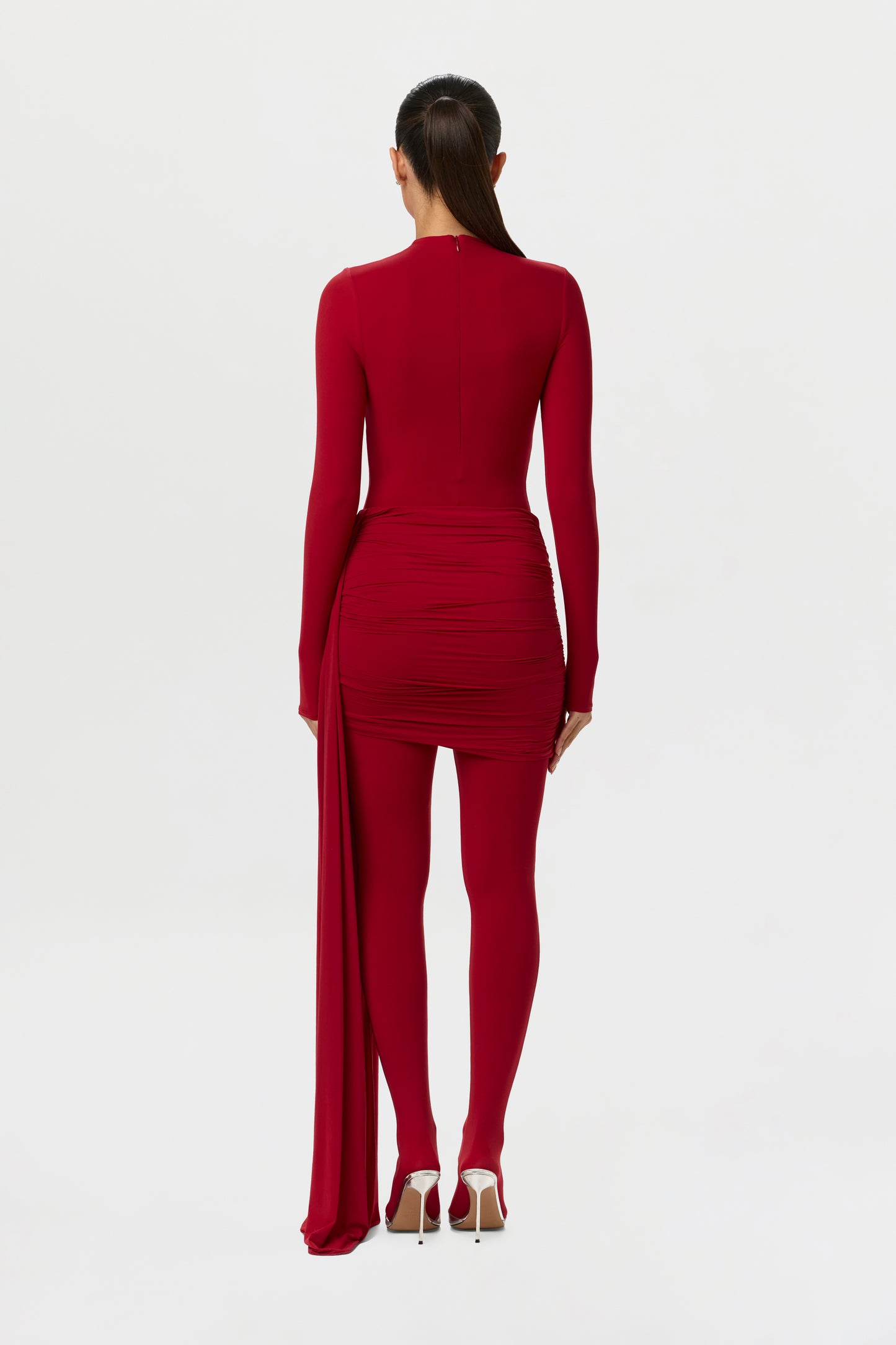 Naked Ruched Drape Mini Skirt