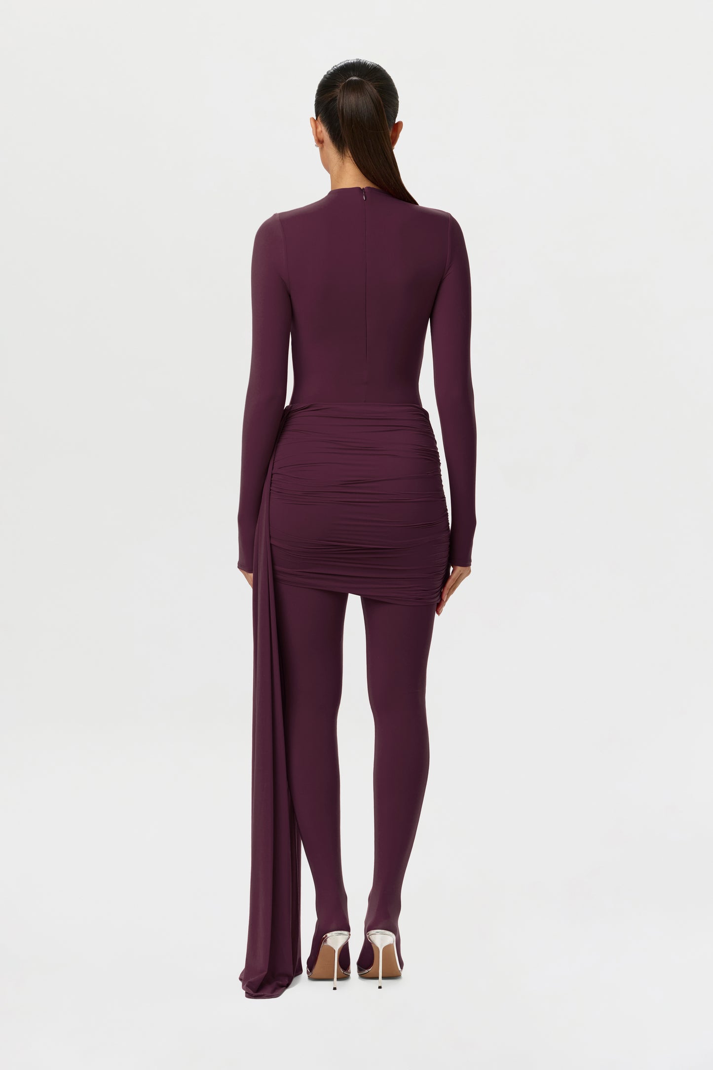 Naked Ruched Drape Mini Skirt